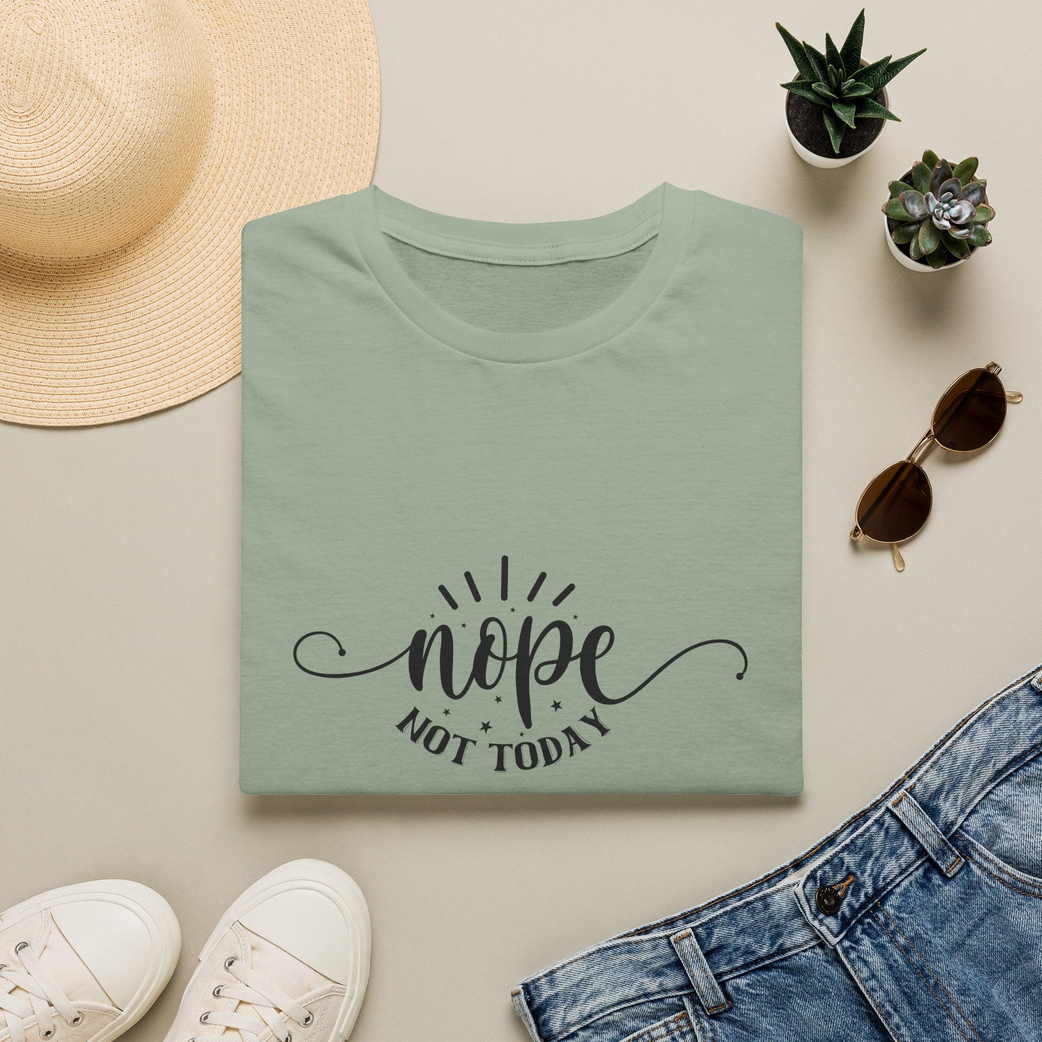 Nope Not Today T-Shirt — Funny Sarcastic Anti-Monday Gift for Her Women's Graphic Tee