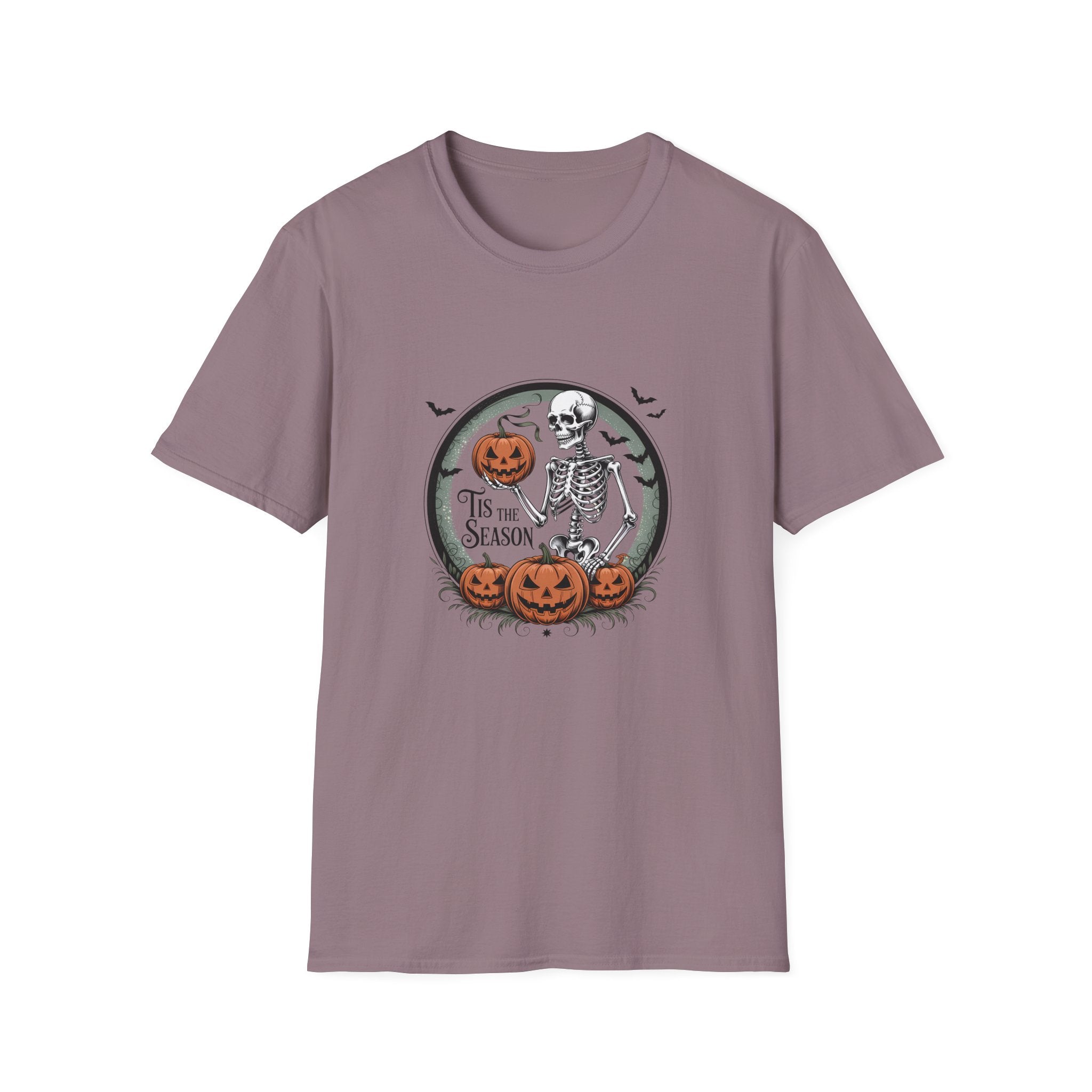 Tis the Season Skeleton Pumpkin T-Shirt — Funny Halloween Gift for Women Graphic Tee