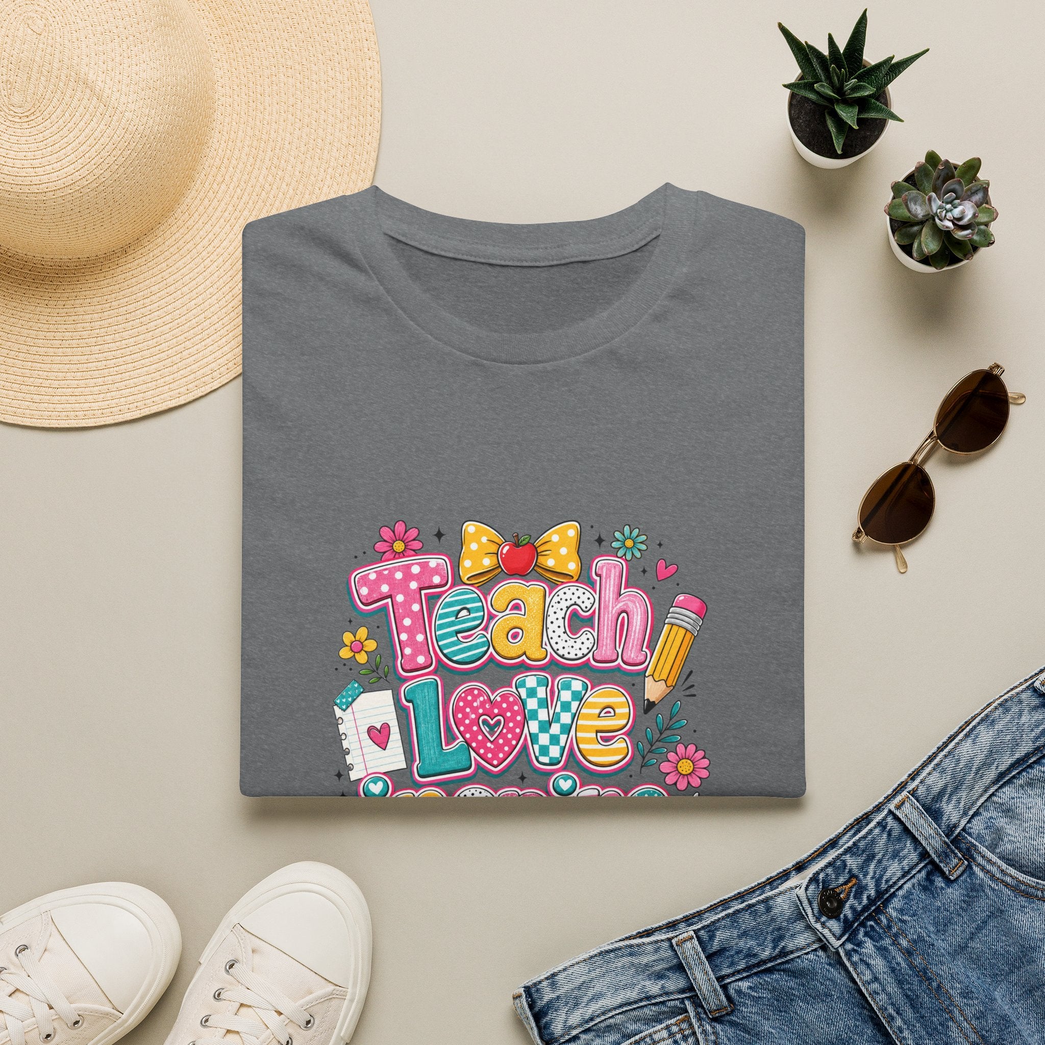 Teach Love Inspire T-Shirt — Cute Colorful Teacher Gift School Appreciation Tee