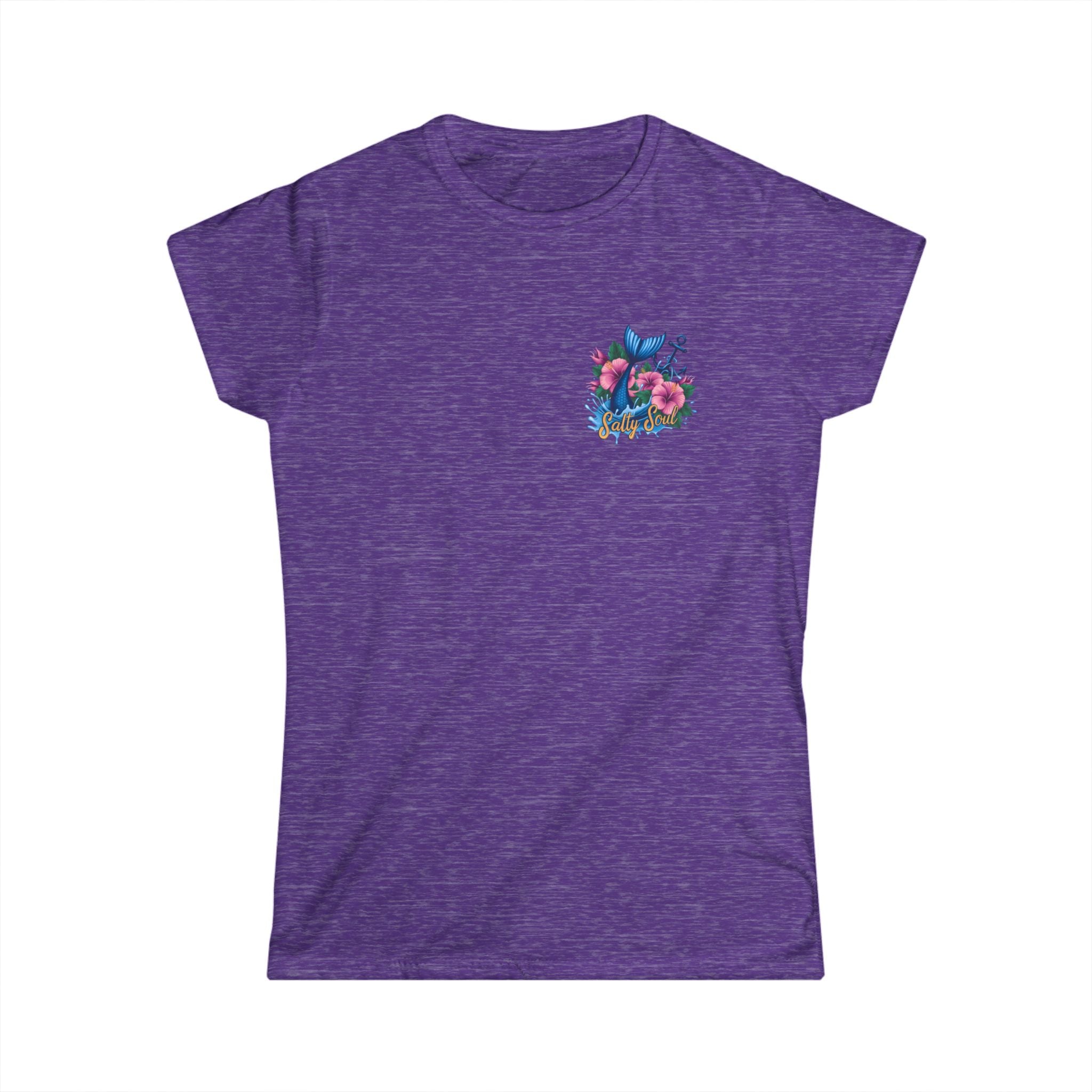 Salty Soul Floral Anchor Beach T-Shirt — Cute Nautical Gift for Women Graphic Tee