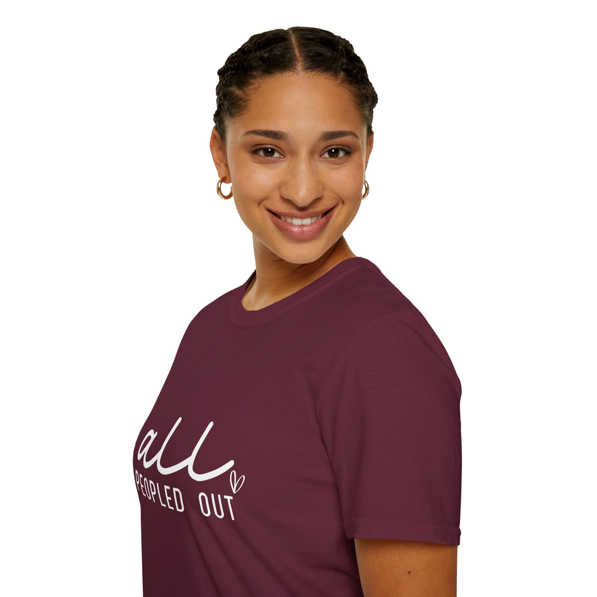 All Peopled Out T-Shirt — Funny Introvert Gift for Her Sarcastic Anti-Social Tee