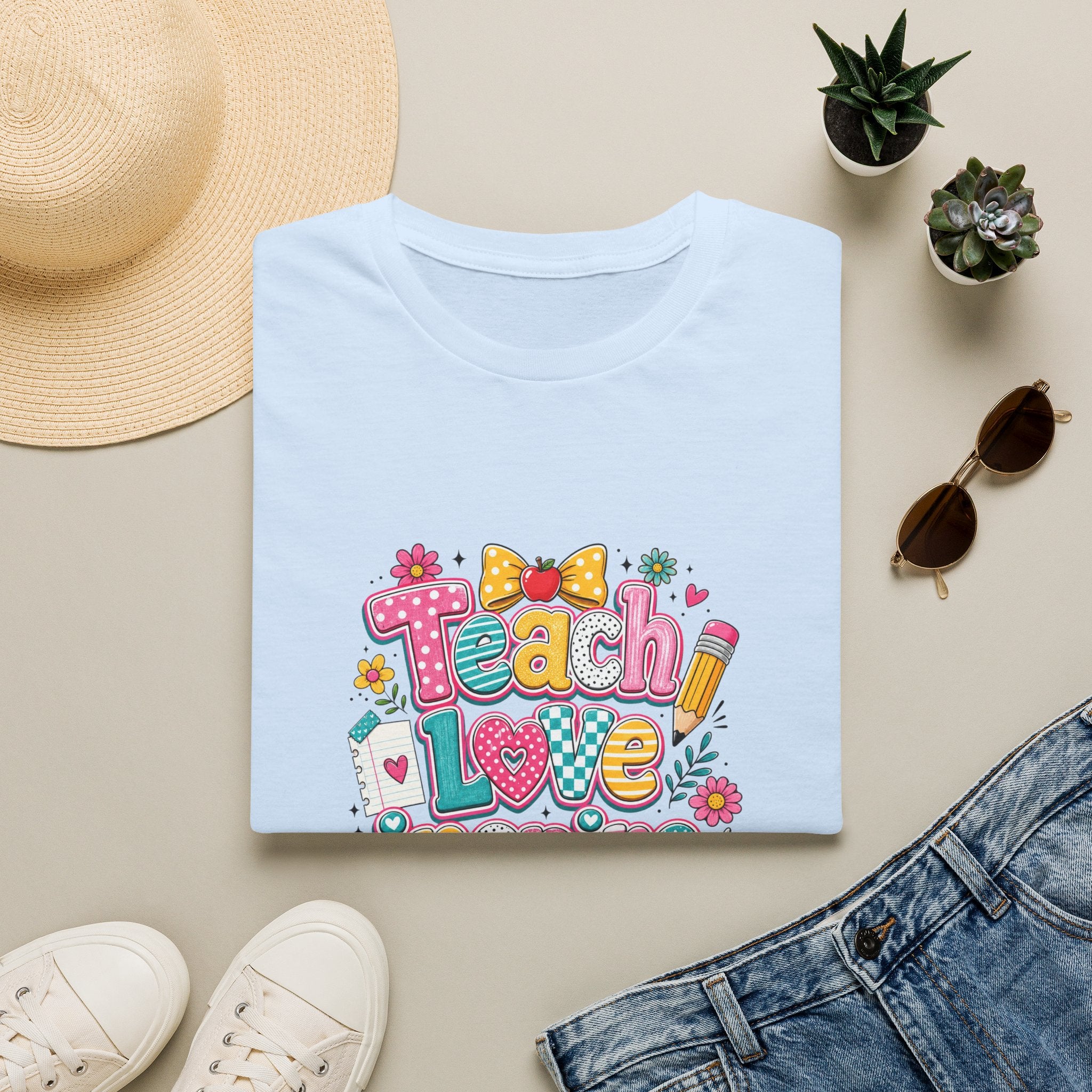 Teach Love Inspire T-Shirt — Cute Colorful Teacher Gift School Appreciation Tee