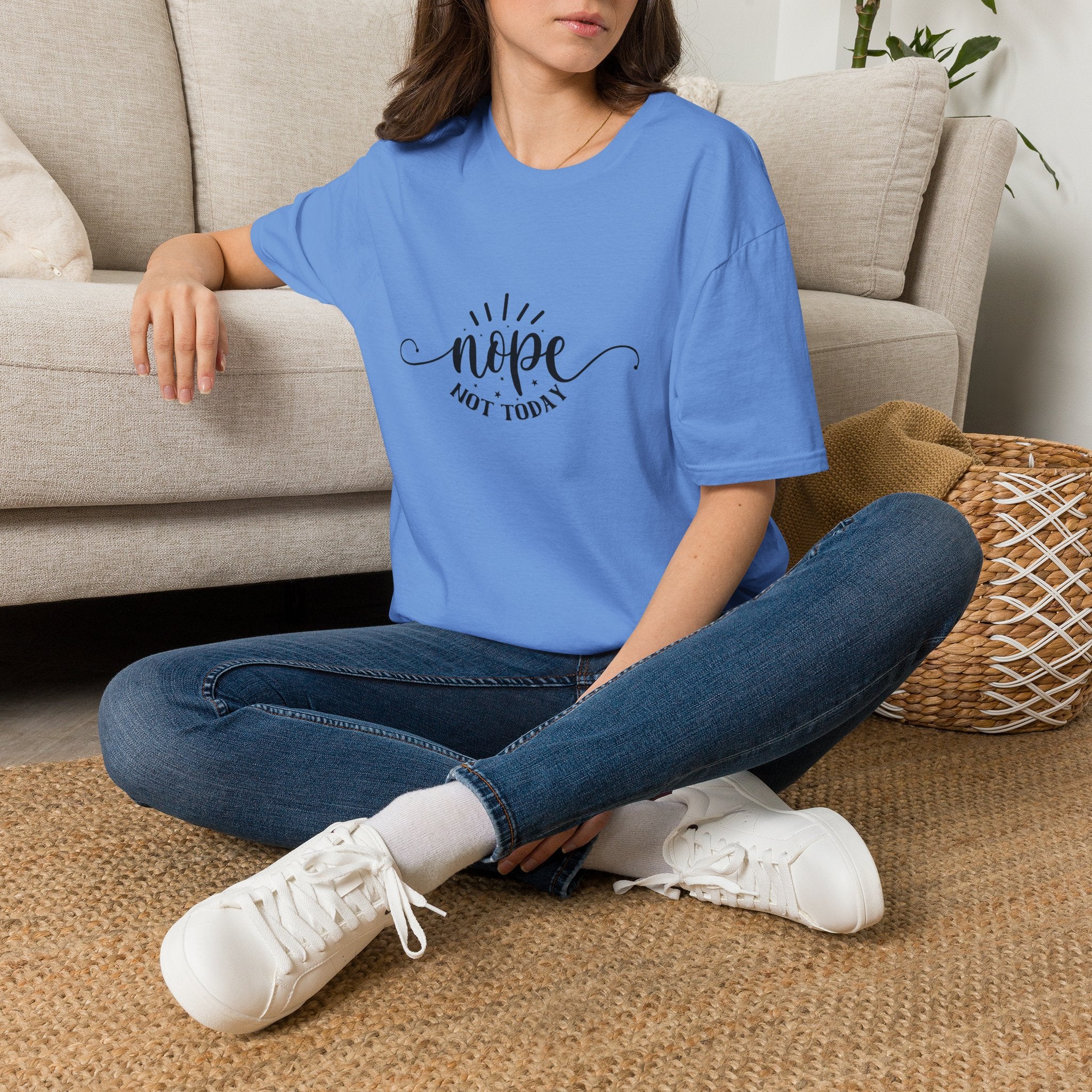 Nope Not Today T-Shirt — Funny Sarcastic Anti-Monday Gift for Her Women's Graphic Tee