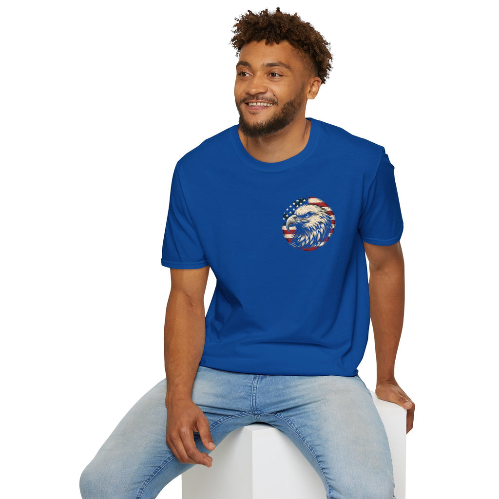 Patriotic Bald Eagle T-Shirt — American Flag Gift for Him Fourth of July Graphic Tee
