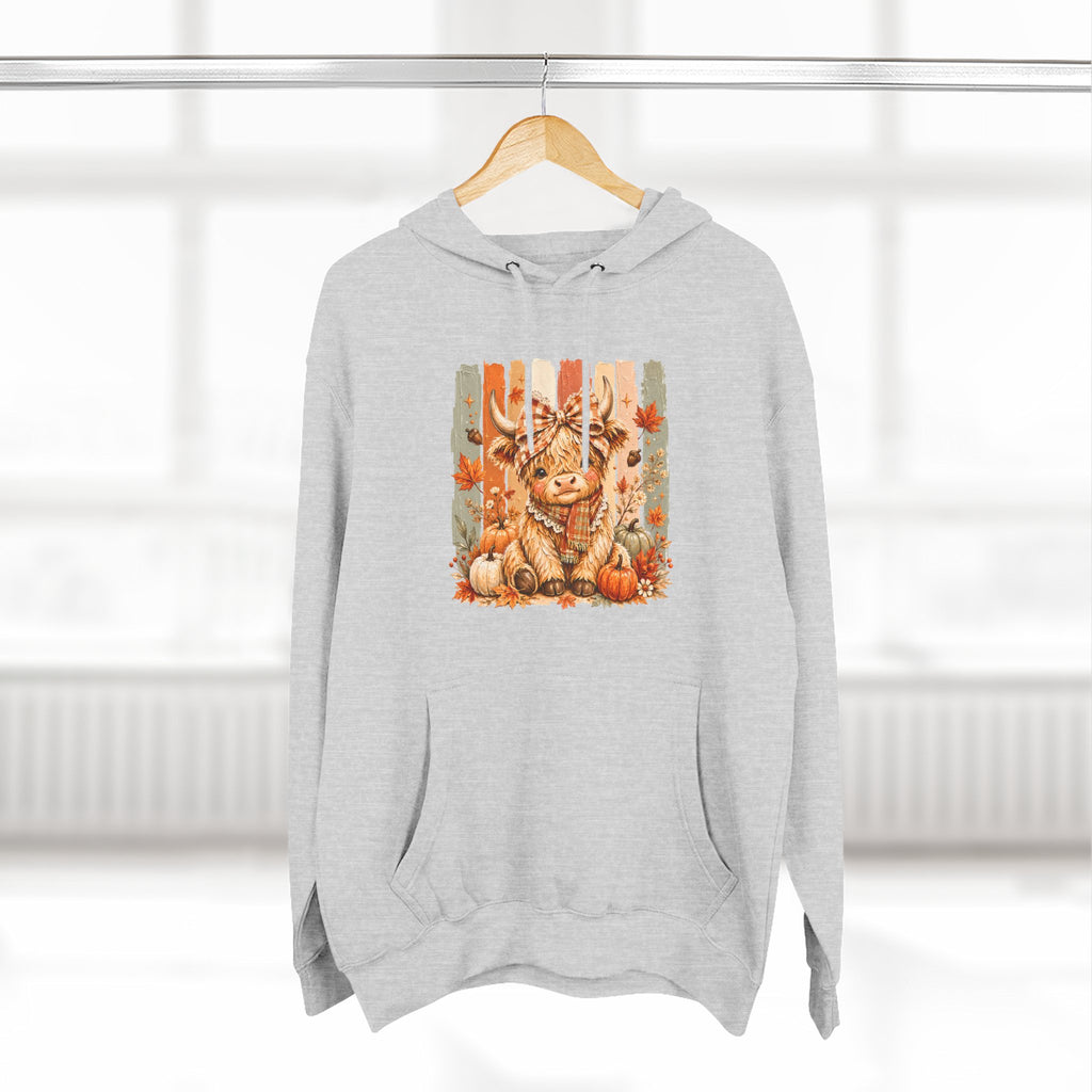 Autumn Pumpkin Cow Hoodie — Cute Fall Gift for Women Cozy Graphic Pullover