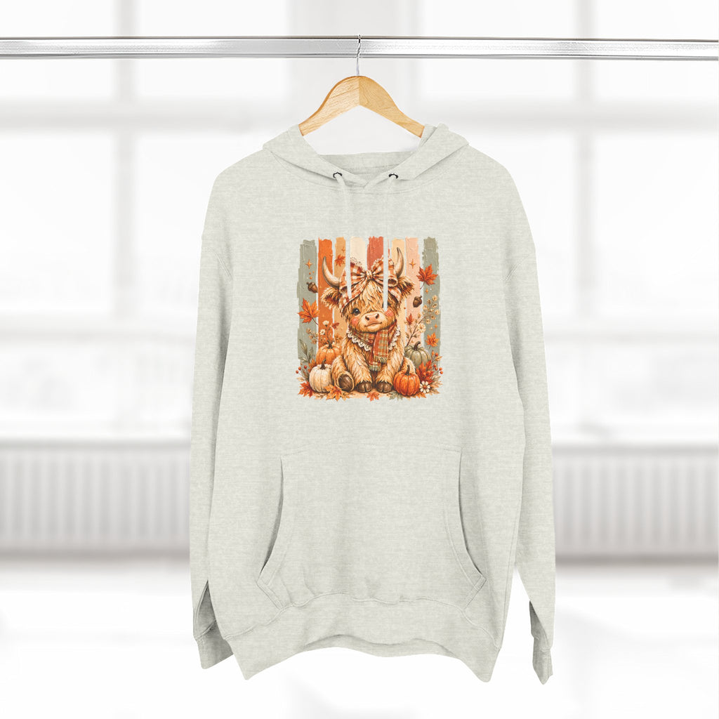 Autumn Pumpkin Cow Hoodie — Cute Fall Gift for Women Cozy Graphic Pullover