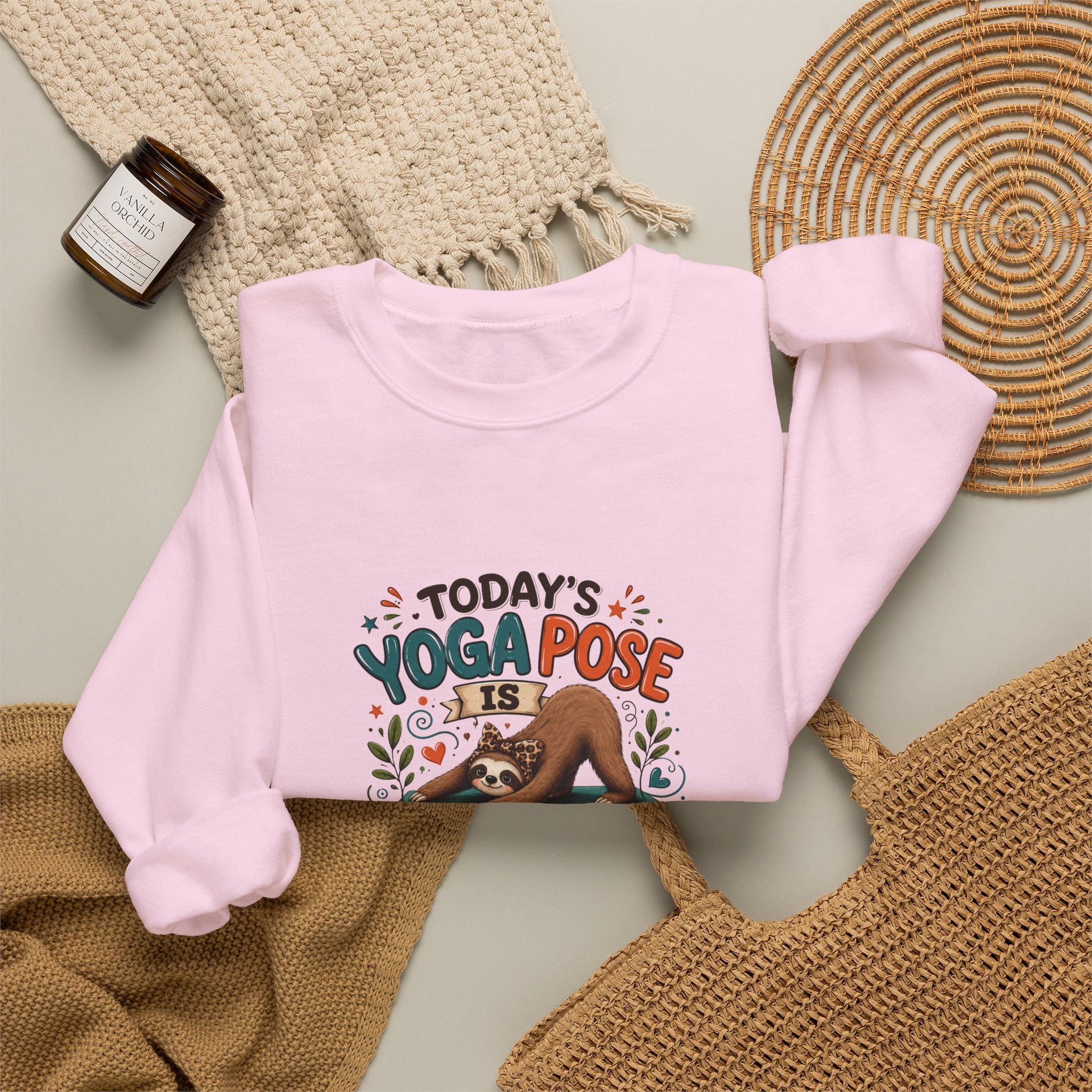 Downward Spiral Sloth Sweatshirt — Funny Lazy Gift for Her Yoga Pose Crewneck