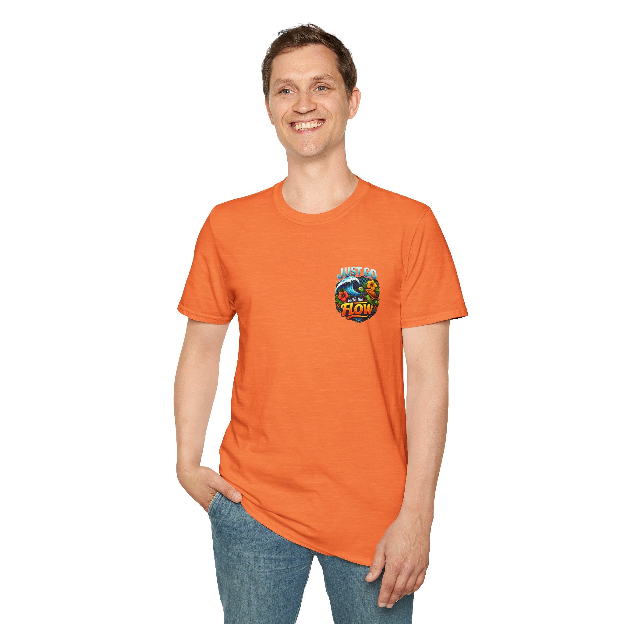 Go With the Flow Sea Turtle T-Shirt — Cute Beach Gift for Women Ocean Floral Tee