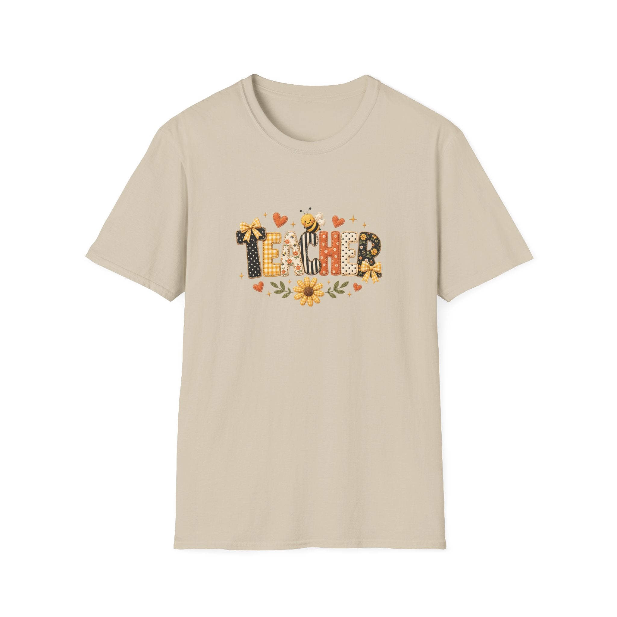 Teacher Floral Bee T-Shirt — Cute Back-to-School Gift for Teachers Graphic Tee