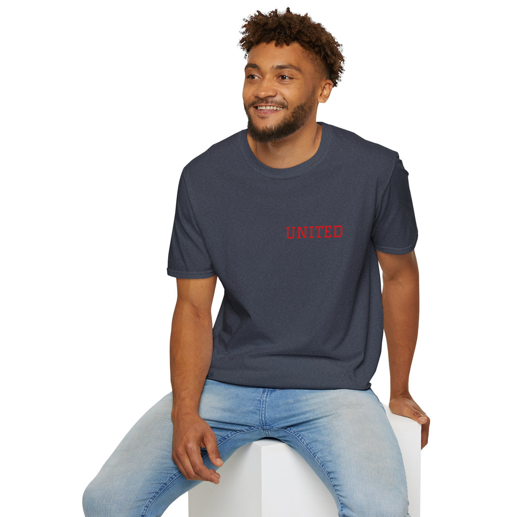 United American Flag T-Shirt — Patriotic Gift for Him Red Chest Graphic Tee