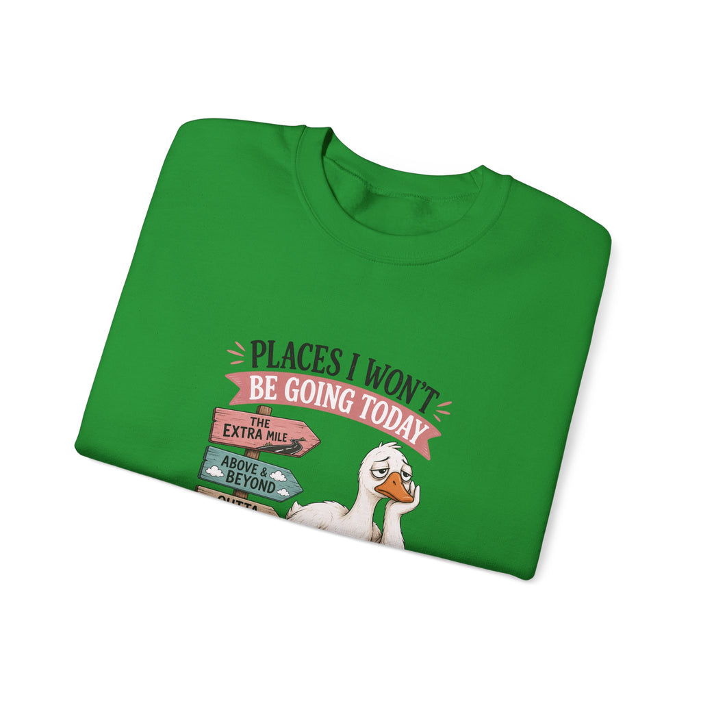 Places I Won't Be Going Today Goose Sweatshirt — Funny Introvert Gift for Her Crewneck