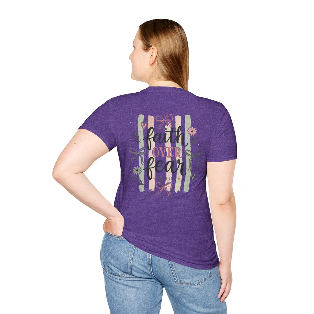 Faith Over Fear T-Shirt — Inspirational Christian Gift for Women Everyday Graphic Tee