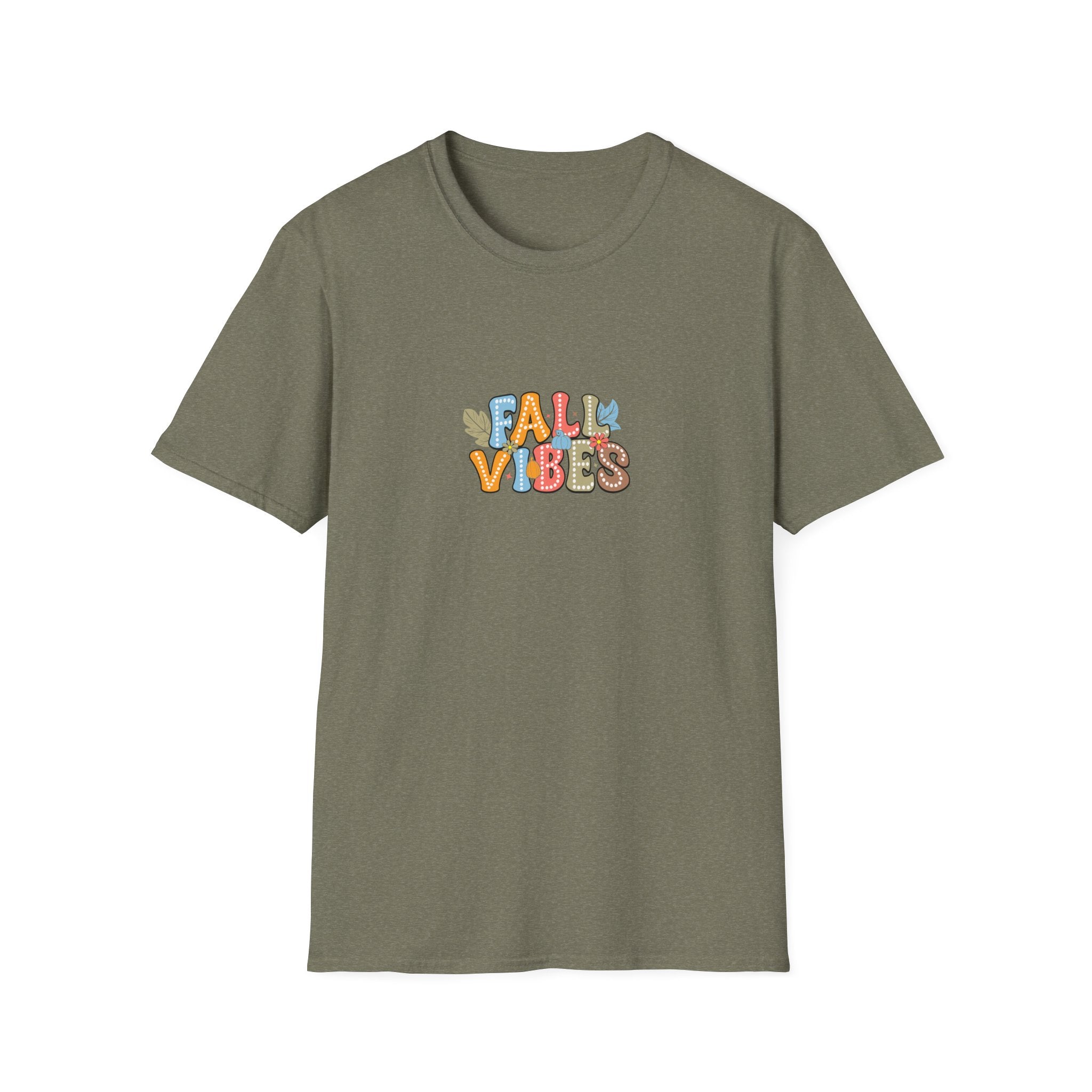Fall Vibes Colorful Autumn T-Shirt — Cute Fall Gift for Women Graphic Tee
