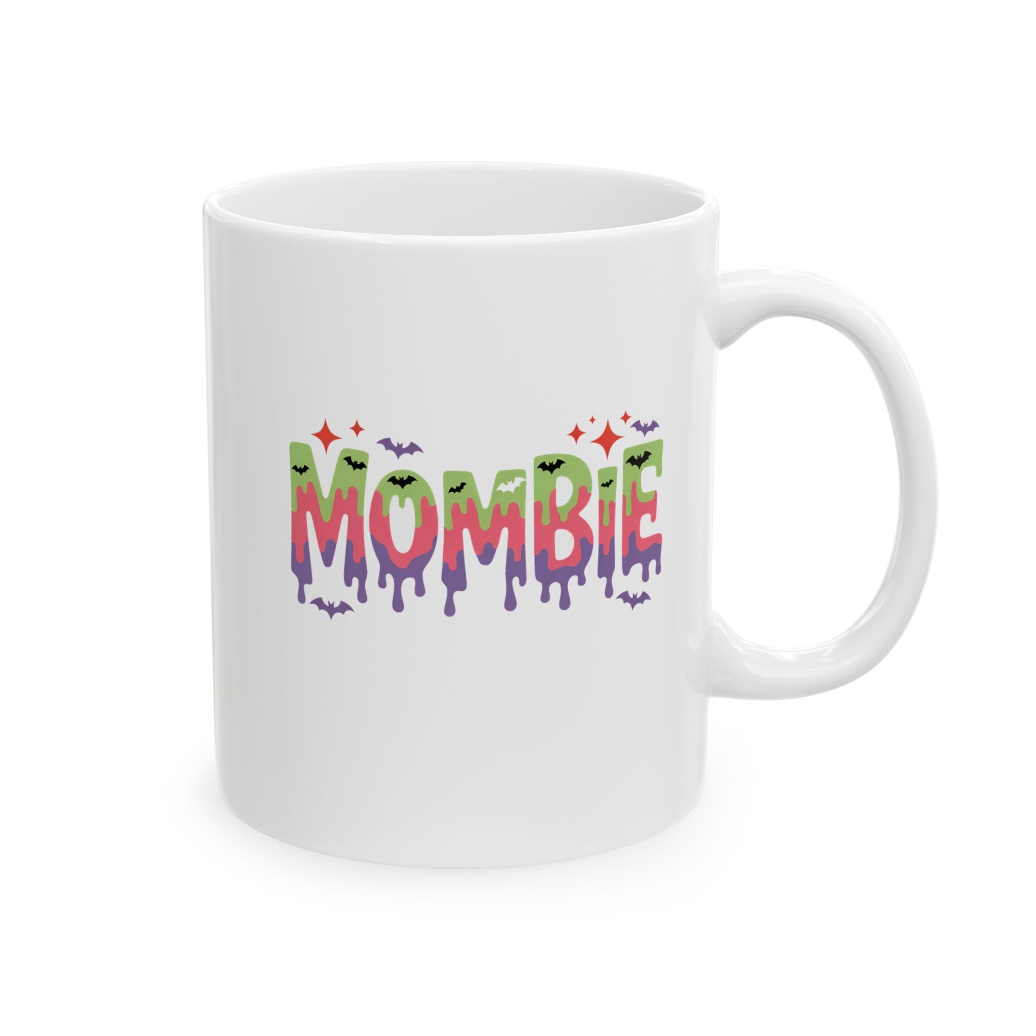 Zombie Mom Ceramic Mug — Funny Halloween Gift for Moms Colorful Drip Coffee Cup 11oz 15oz
