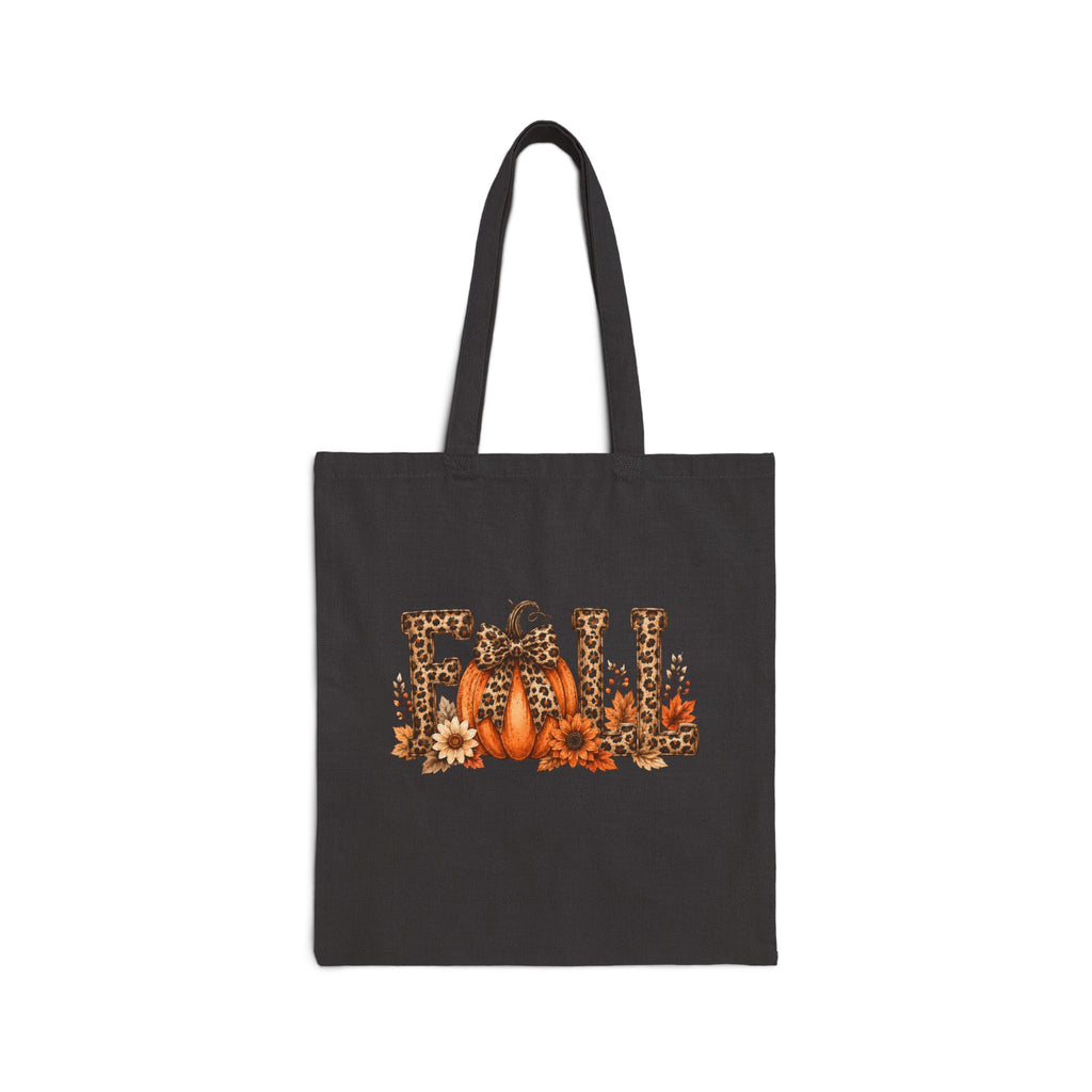 Fall Leopard Pumpkin Canvas Tote Bag — Cute Autumn Gift for Women Market Shopper