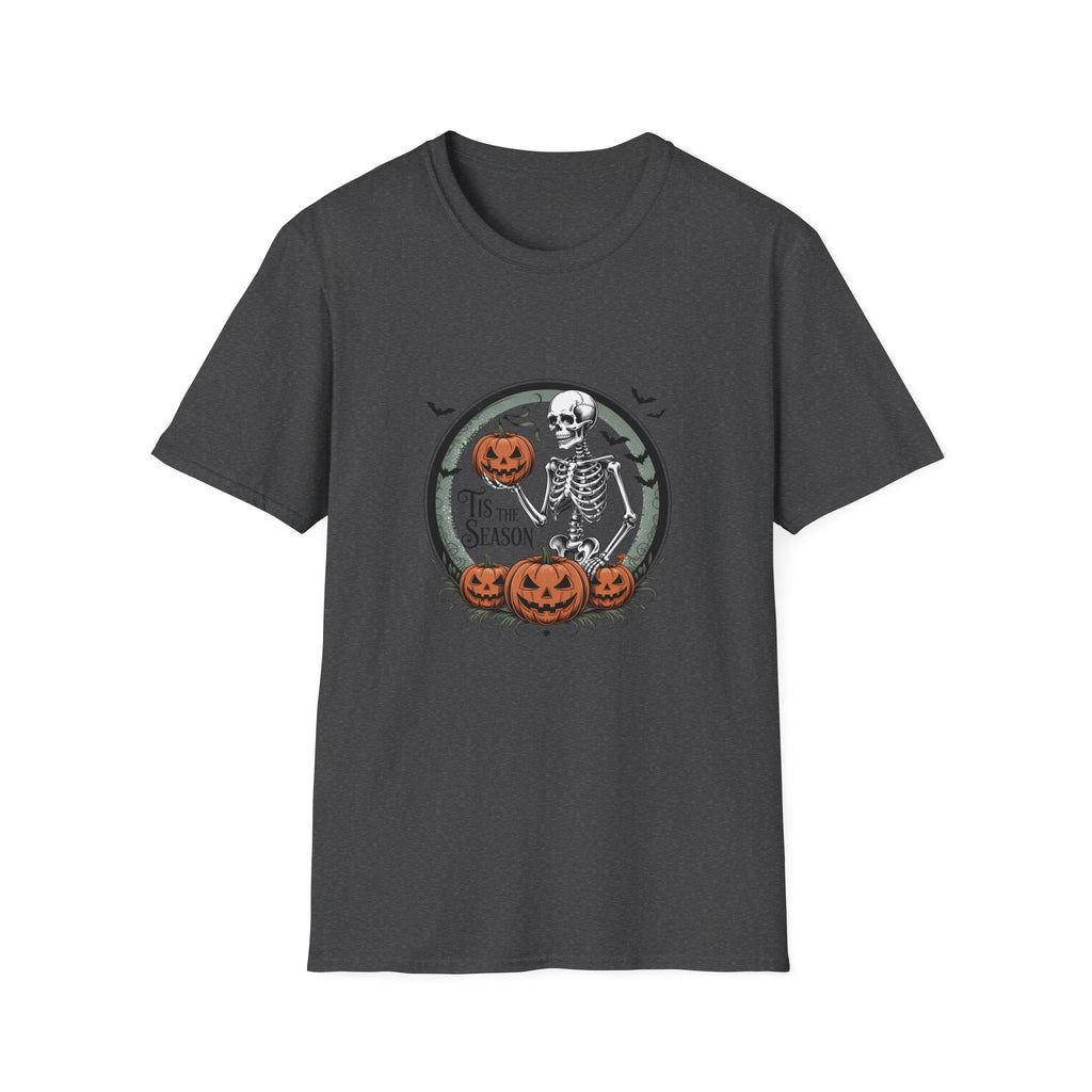 Tis the Season Skeleton Pumpkin T-Shirt — Funny Halloween Gift for Women Graphic Tee