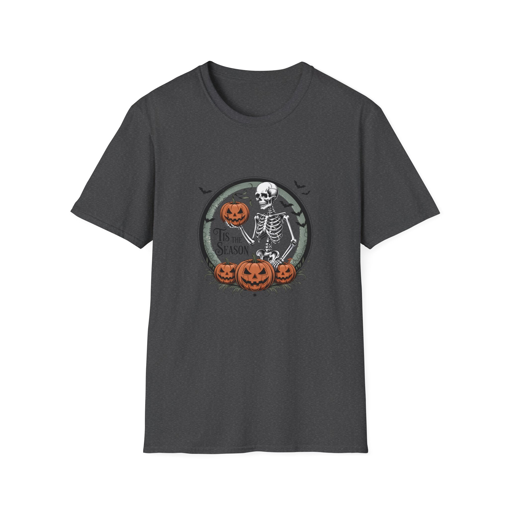 Tis the Season Skeleton Pumpkin T-Shirt — Funny Halloween Gift for Women Graphic Tee