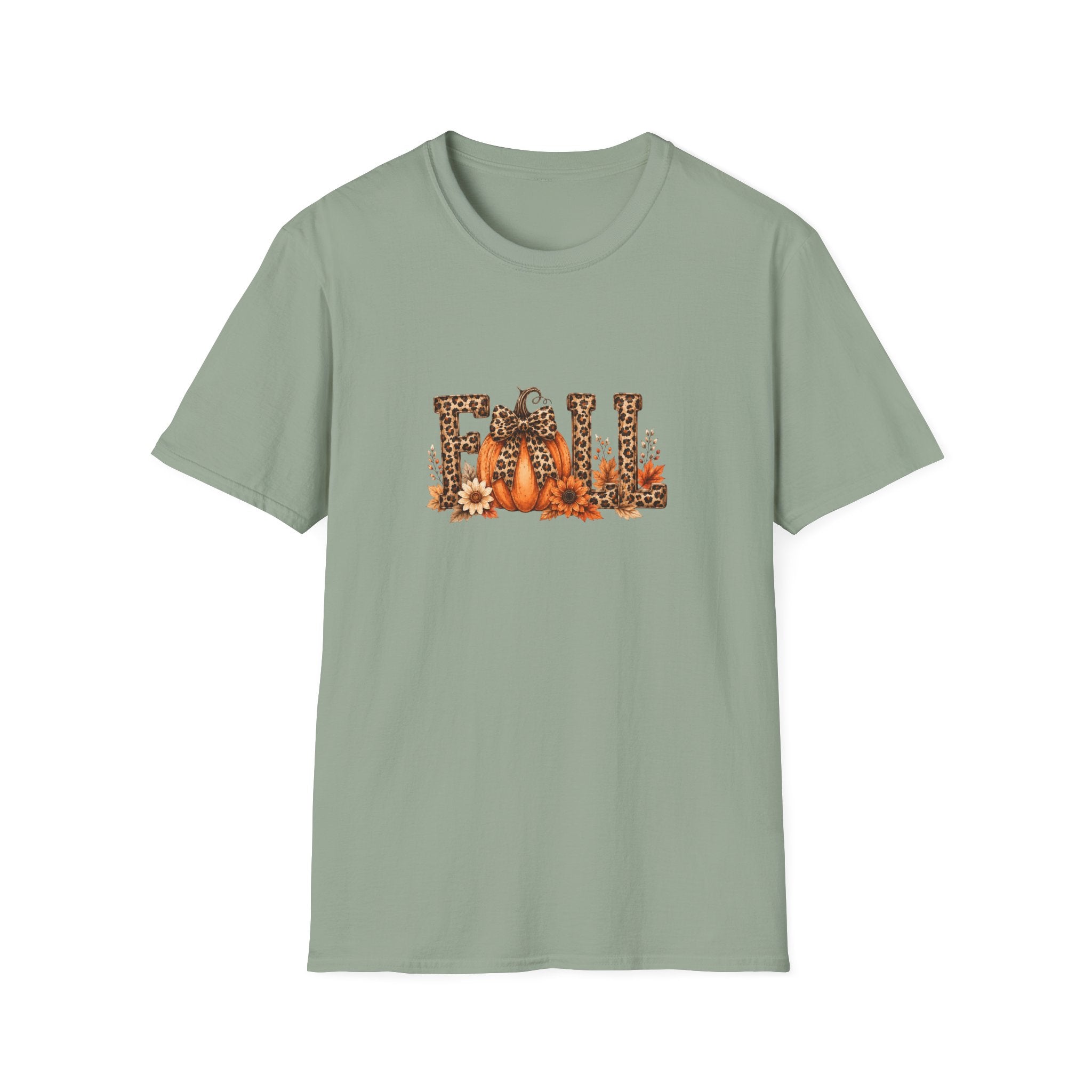Fall Leopard Pumpkin T-Shirt — Cute Autumn Gift for Women Floral Graphic Tee