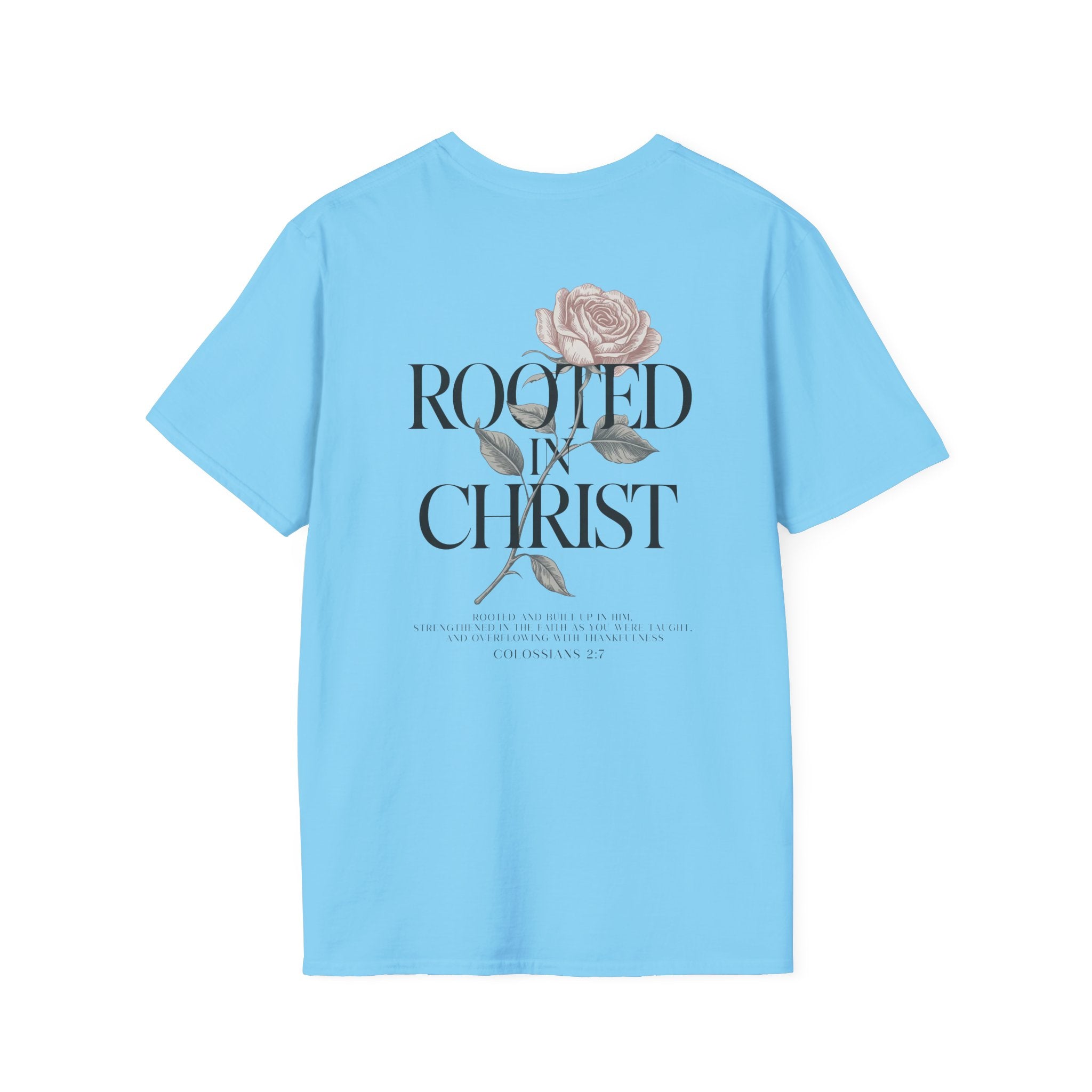 Rooted in Christ Floral T-Shirt — Christian Gift for Women Faith Graphic Tee