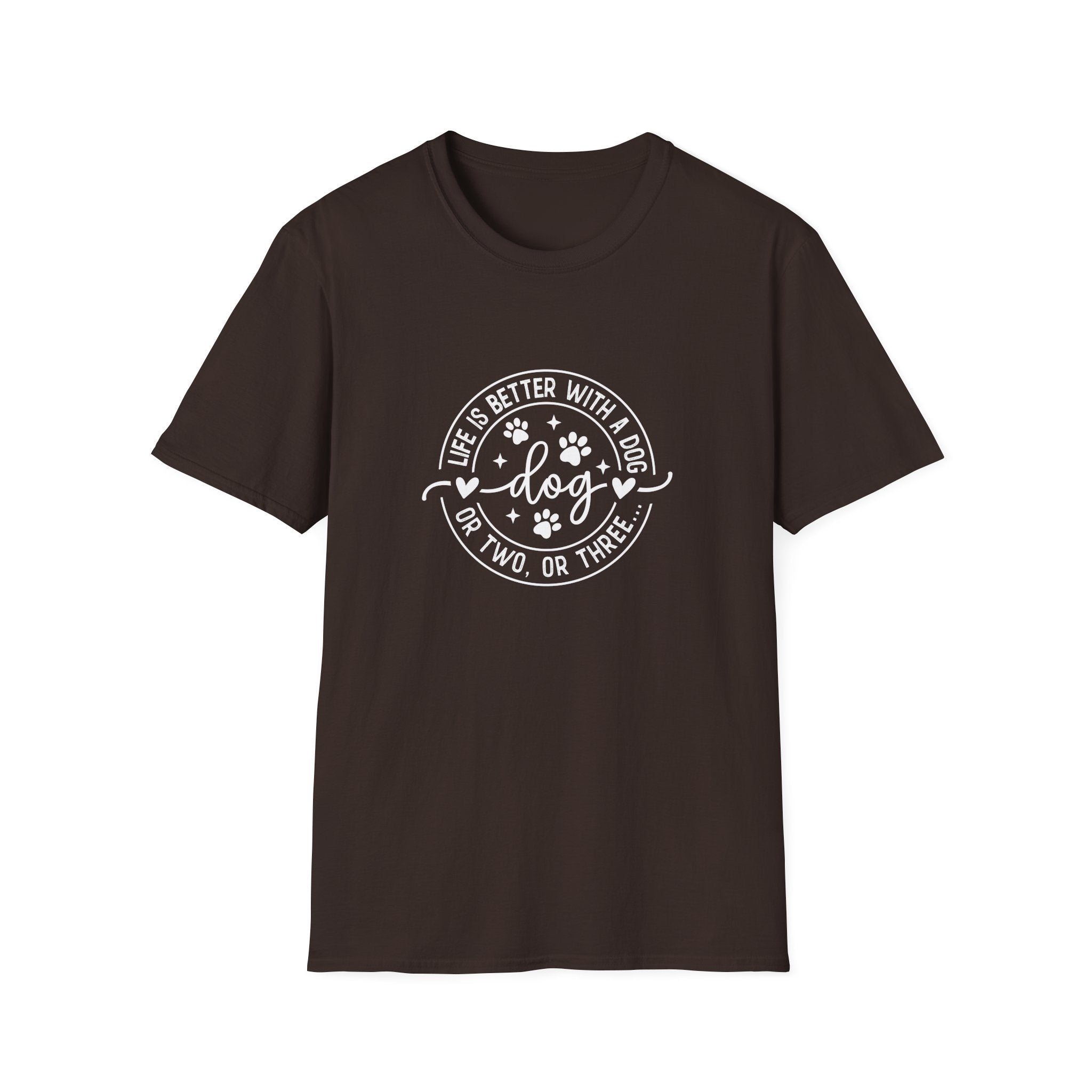 Life Is Better With a Dog T-Shirt — Funny Dog Lover Gift for Women Paw Print Tee