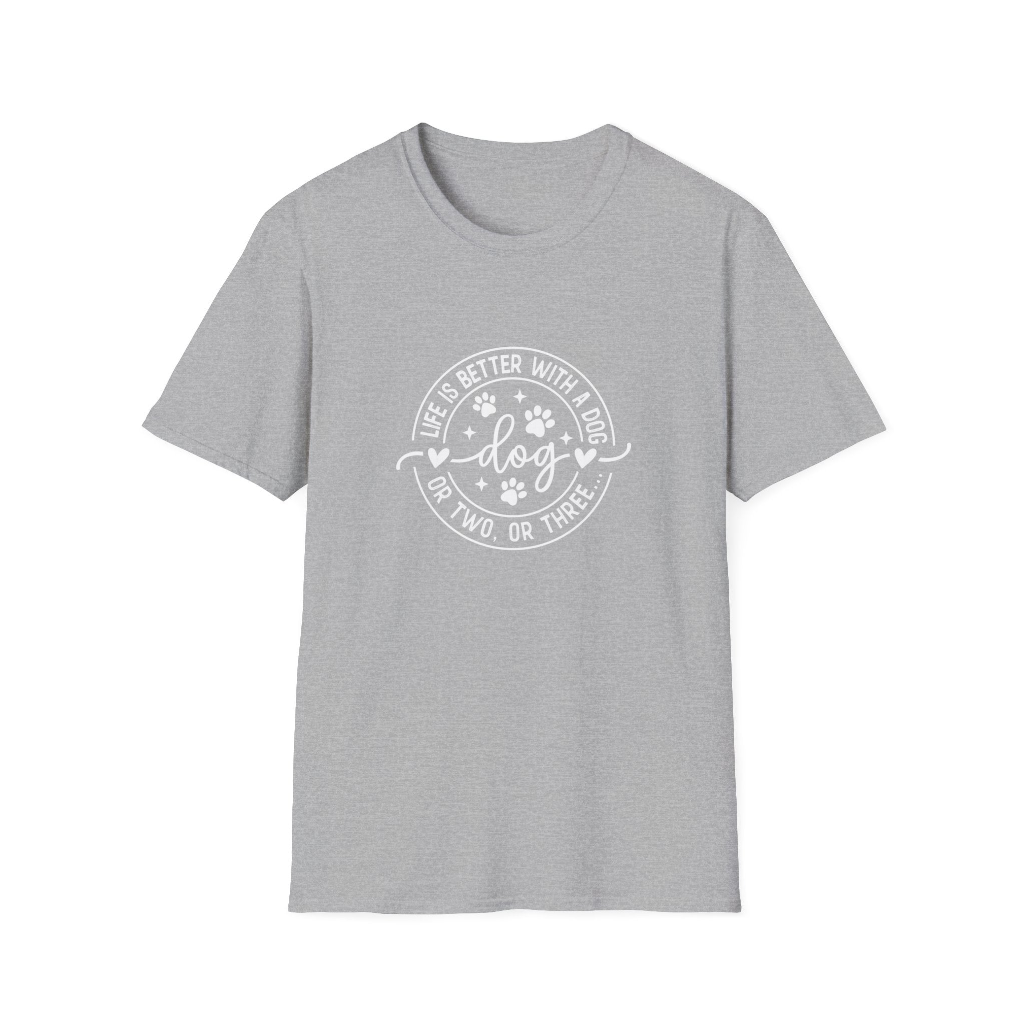 Life Is Better With a Dog T-Shirt — Funny Dog Lover Gift for Women Paw Print Tee