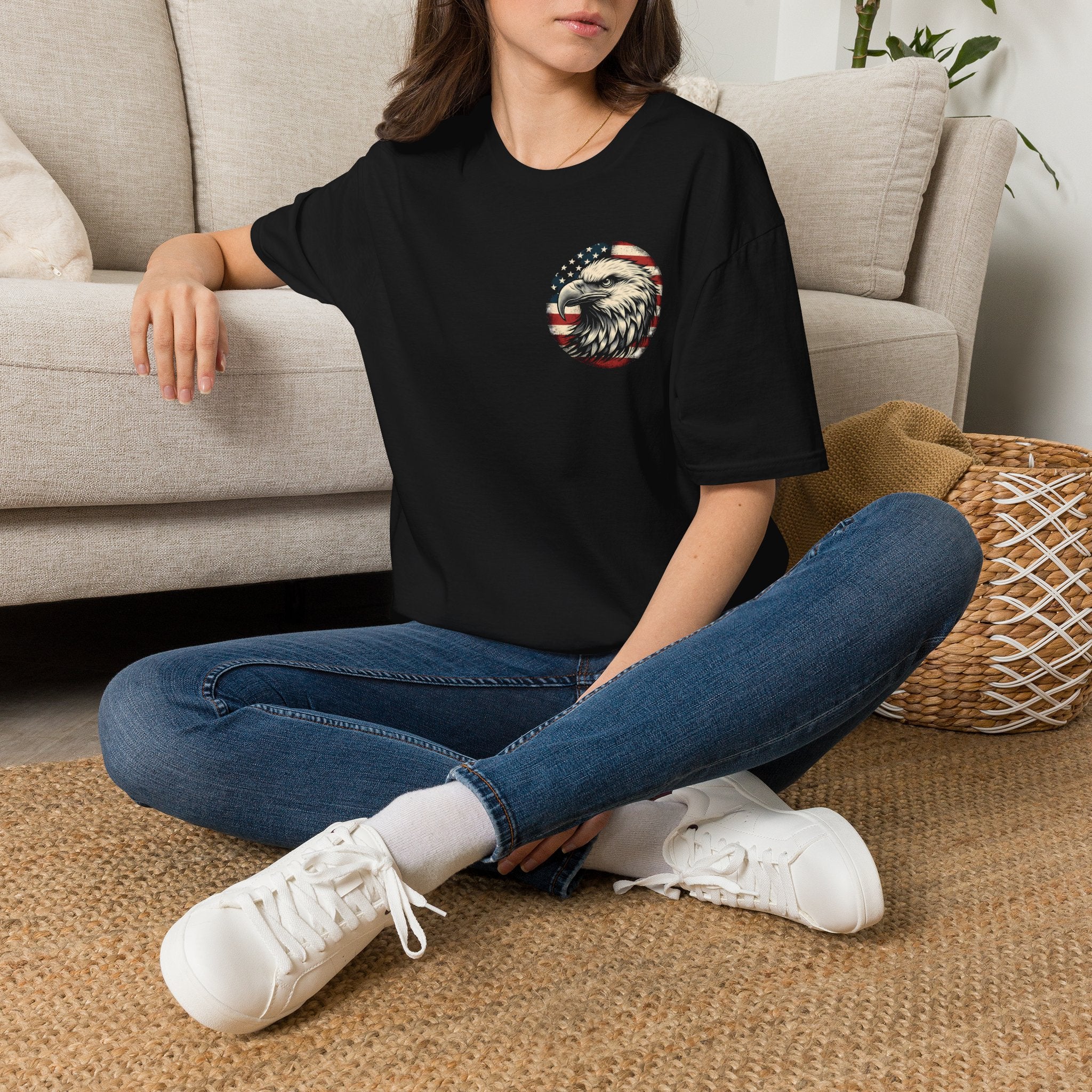 Patriotic Bald Eagle T-Shirt — American Flag Gift for Him Fourth of July Graphic Tee
