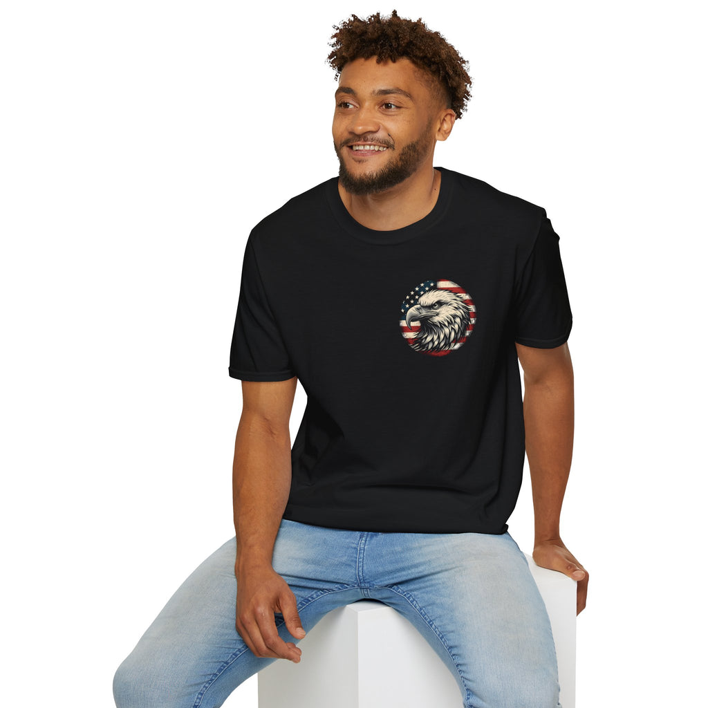 Patriotic Bald Eagle T-Shirt — American Flag Gift for Him Fourth of July Graphic Tee