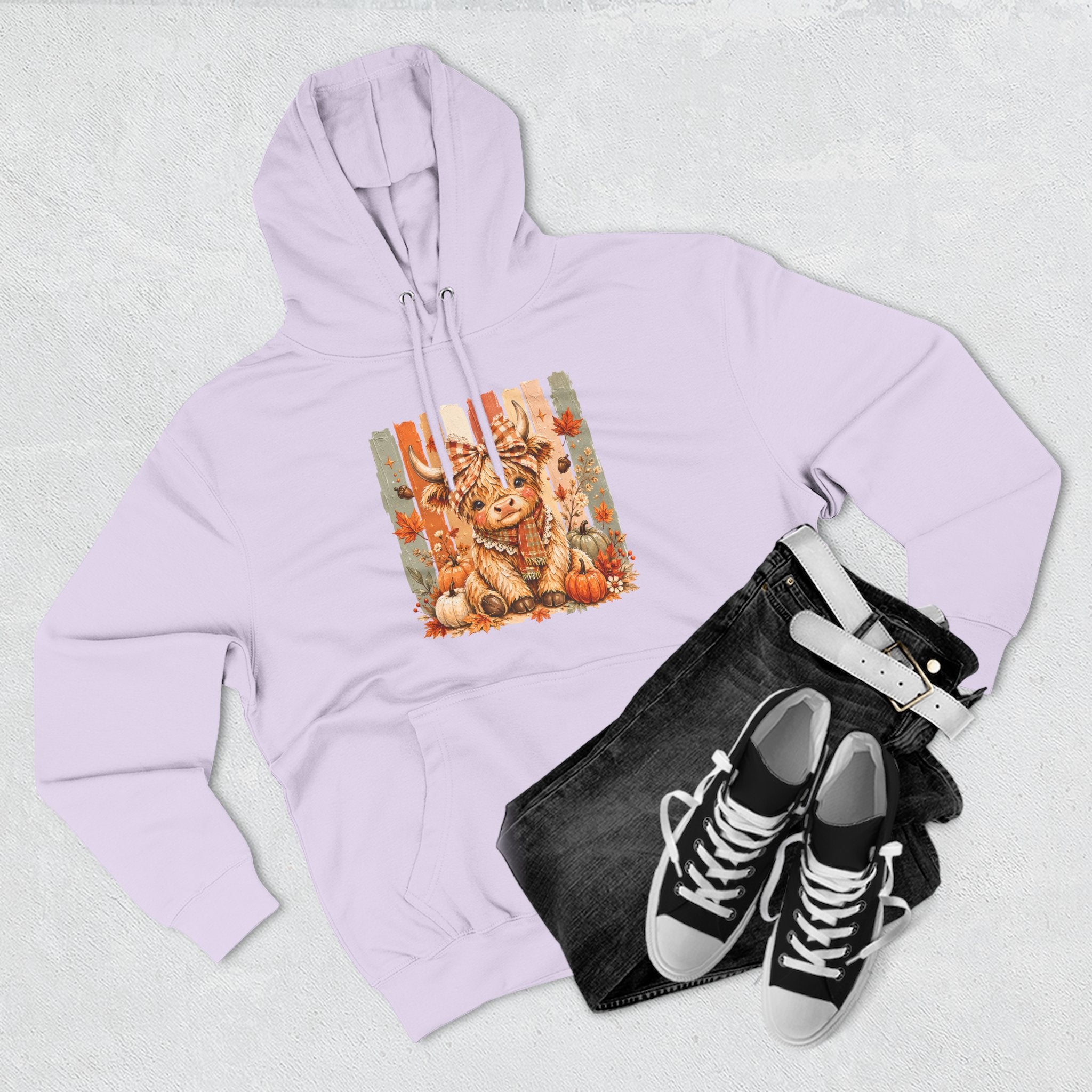 Autumn Pumpkin Cow Hoodie — Cute Fall Gift for Women Cozy Graphic Pullover