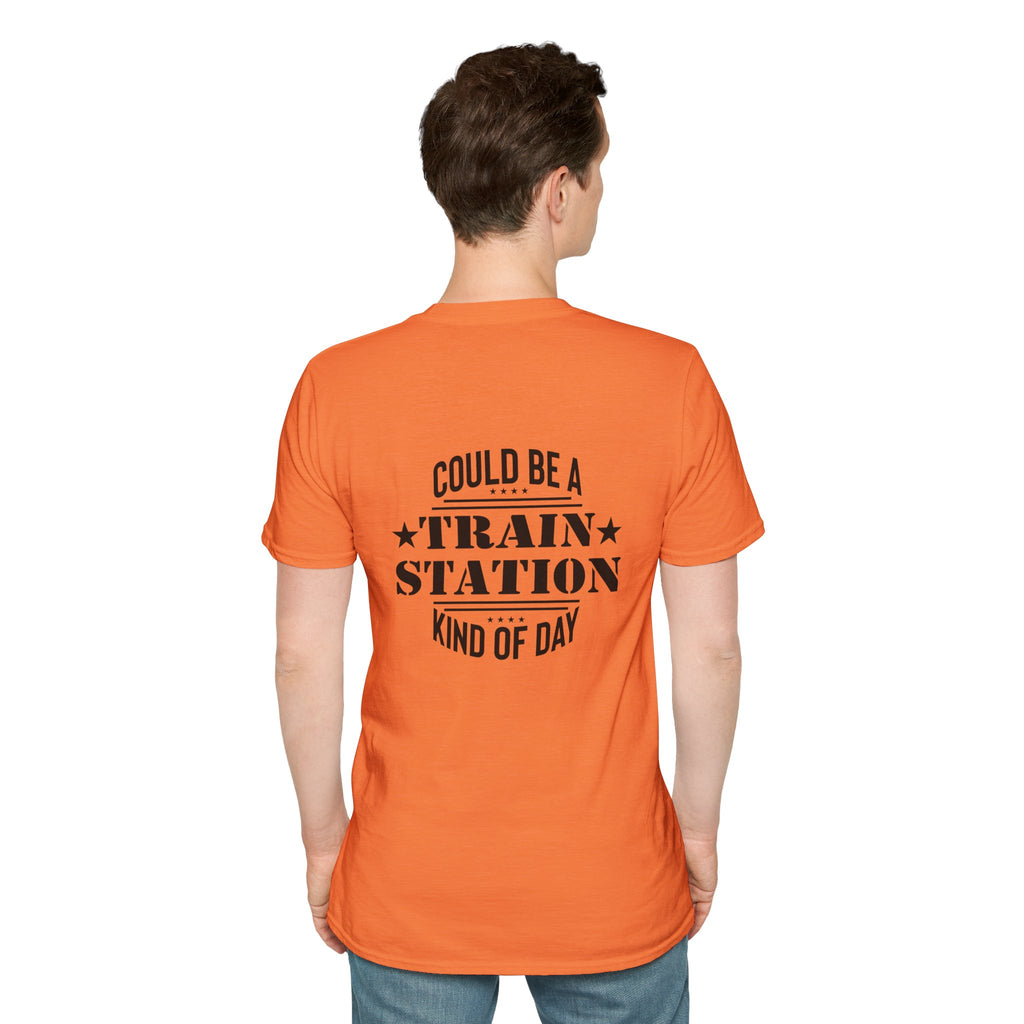 Could Be a Train Station Kind of Day T-Shirt — Funny Sarcastic Gift for Her Pocket Tee