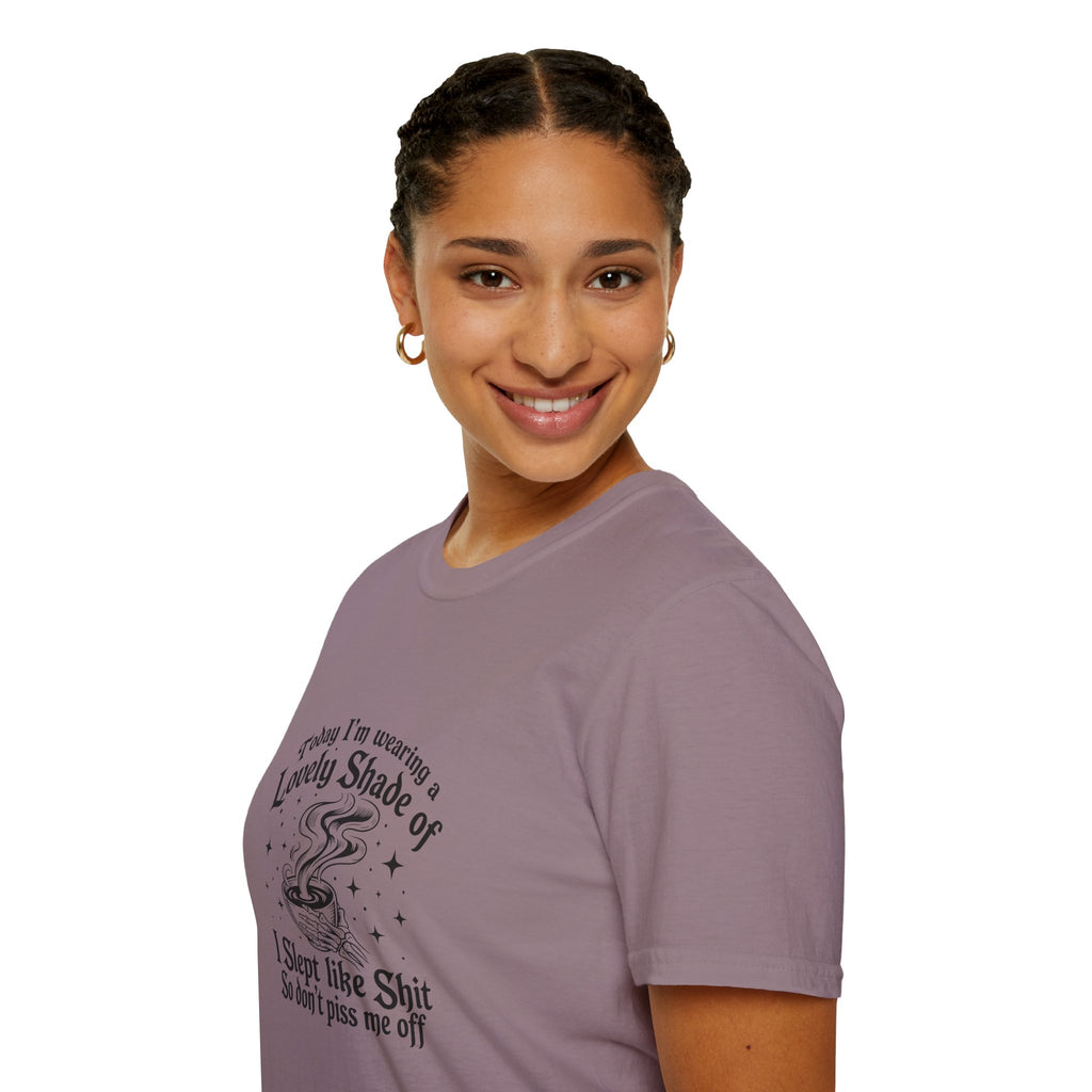I Slept Like Shit So Don't Piss Me Off T-Shirt — Funny Sarcastic Gift for Her Graphic Tee