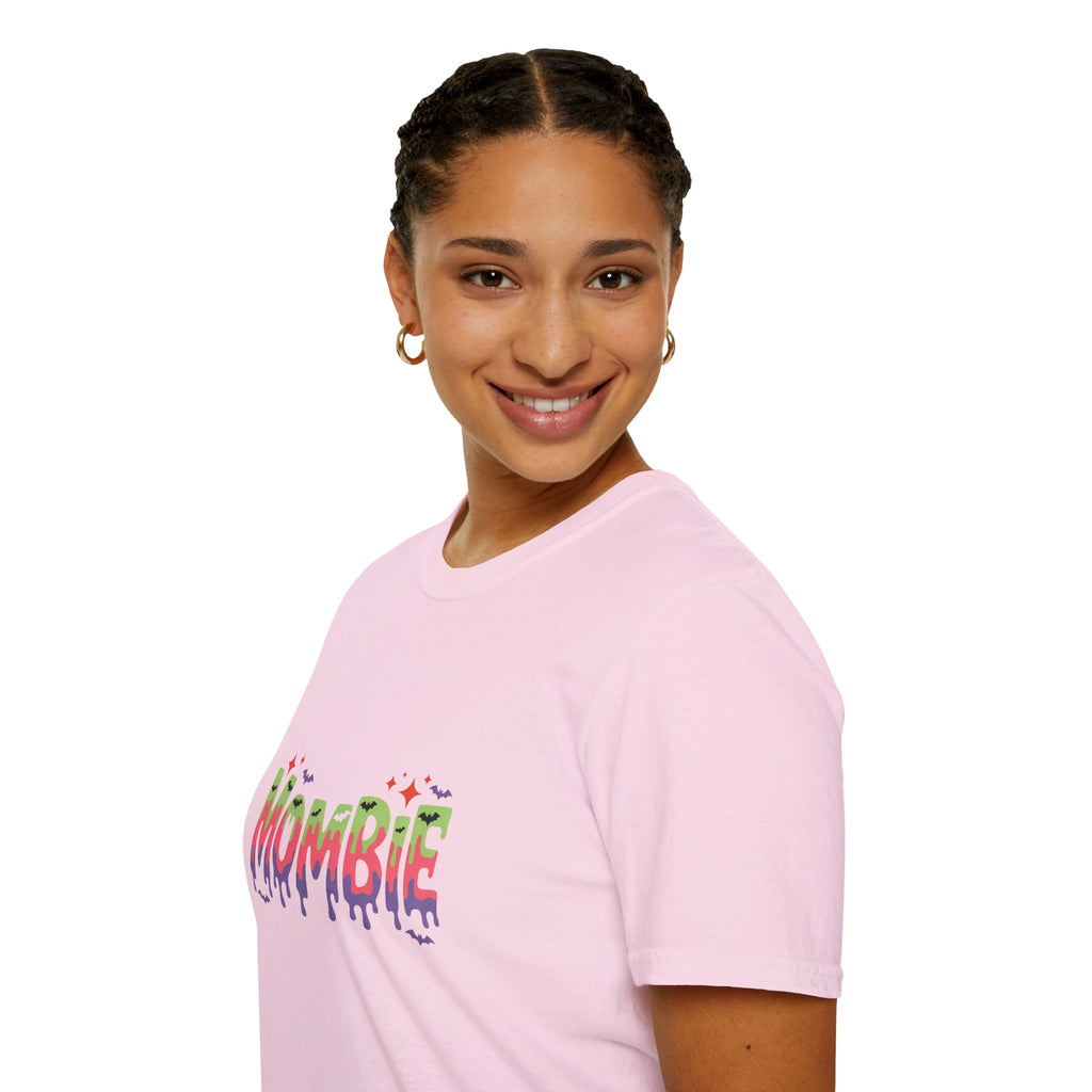 Mombie Halloween T-Shirt — Funny Zombie Mom Gift for Her Neon Graphic Tee
