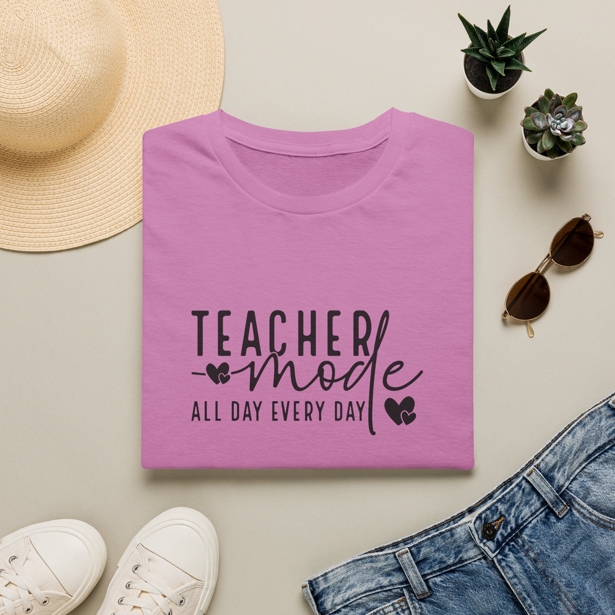 Teacher Mode All Day Every Day T-Shirt — Funny Teacher Gift Appreciation Graphic Tee