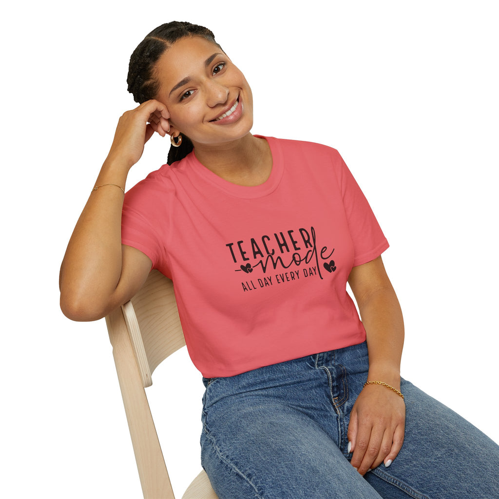 Teacher Mode All Day Every Day T-Shirt — Funny Teacher Gift Appreciation Graphic Tee