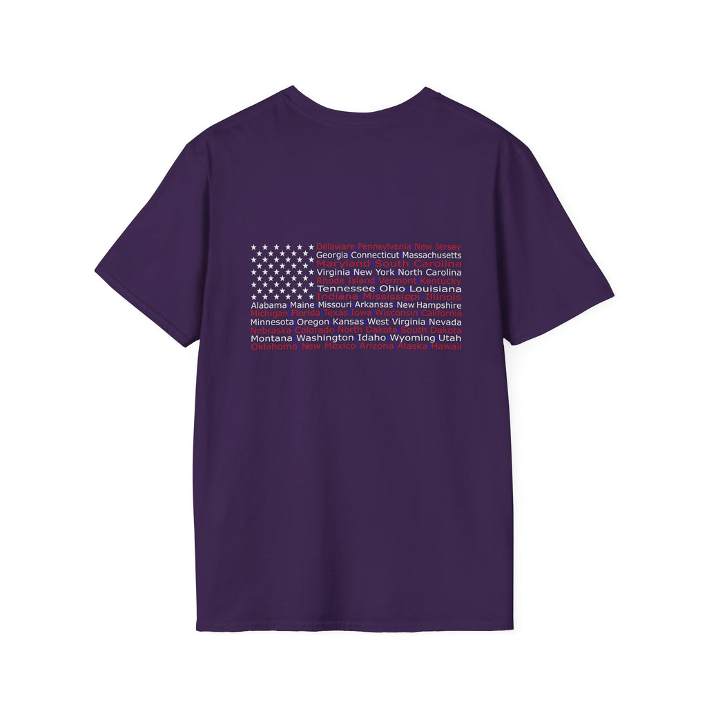 United American Flag T-Shirt — Patriotic Gift for Him Red Chest Graphic Tee