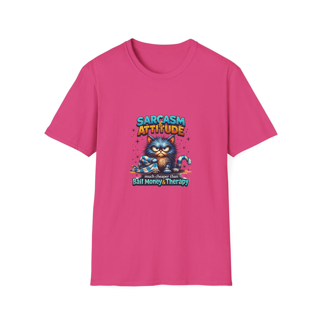 Sarcasm & Attitude Grumpy Cat T-Shirt — Funny Sarcastic Gift for Her Graphic Tee