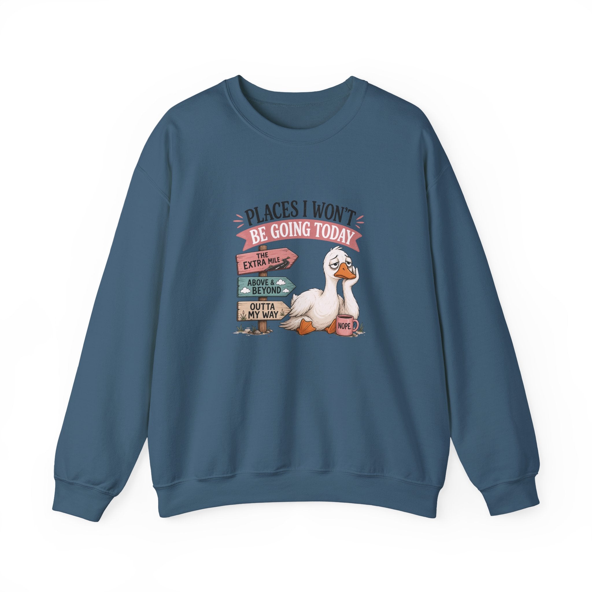 Places I Won't Be Going Today Goose Sweatshirt — Funny Introvert Gift for Her Crewneck