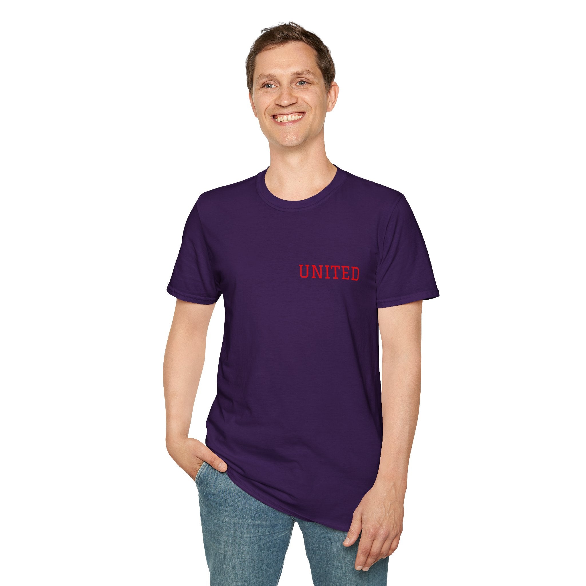 United American Flag T-Shirt — Patriotic Gift for Him Red Chest Graphic Tee
