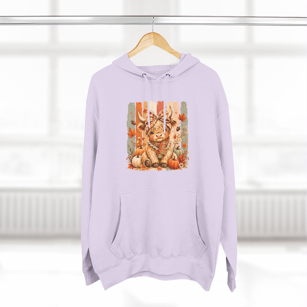 Autumn Pumpkin Cow Hoodie — Cute Fall Gift for Women Cozy Graphic Pullover