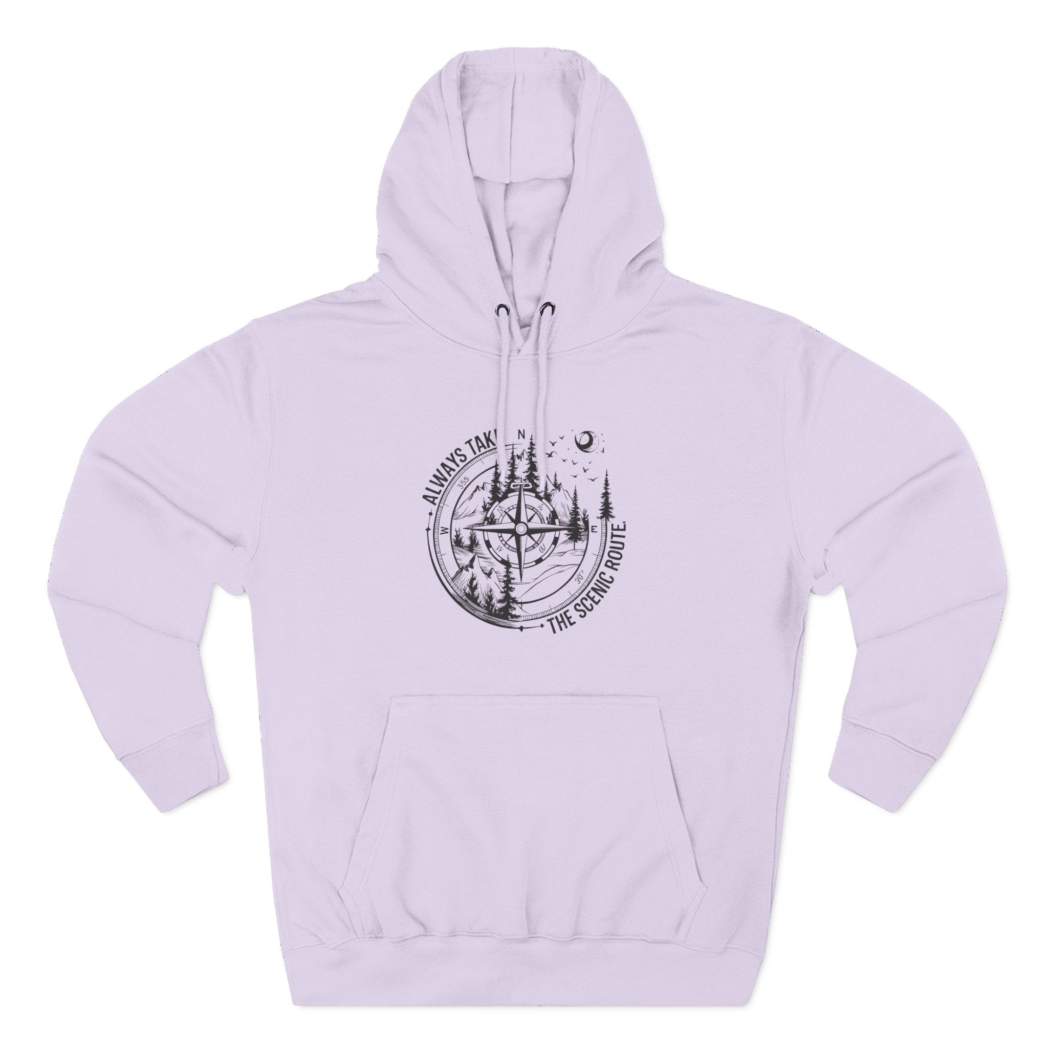 Hoodie — "Always Take the Scenic Route" Camping Graphic Pullover