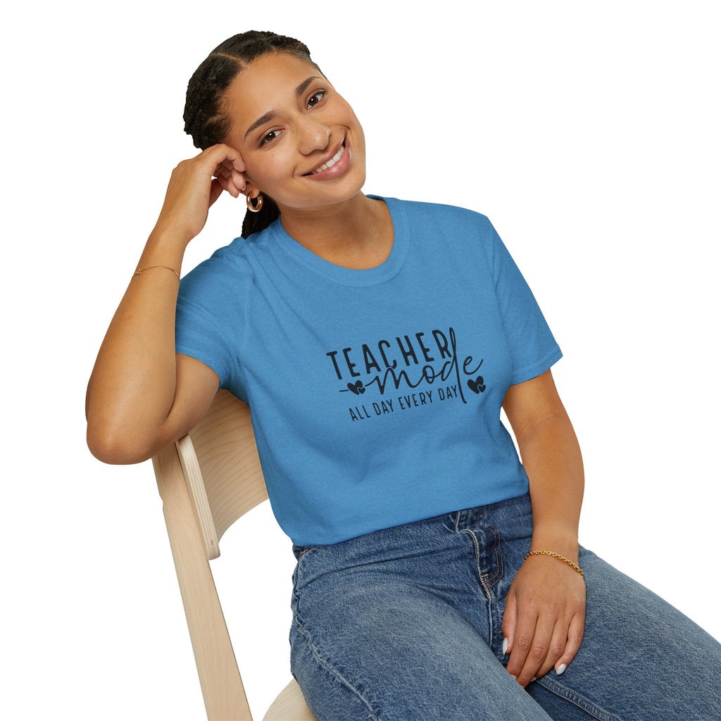 Teacher Mode All Day Every Day T-Shirt — Funny Teacher Gift Appreciation Graphic Tee