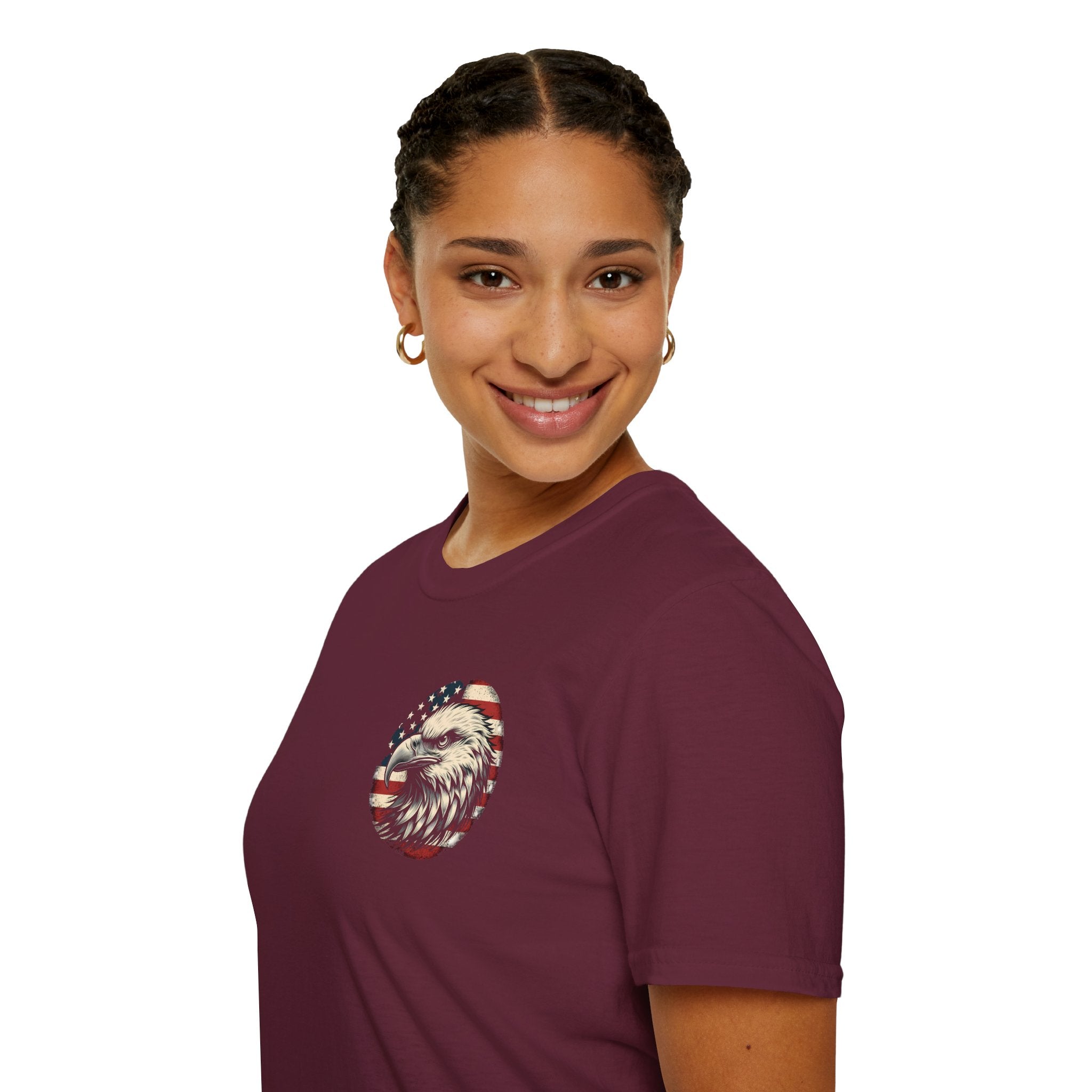 Patriotic Bald Eagle T-Shirt — American Flag Gift for Him Fourth of July Graphic Tee