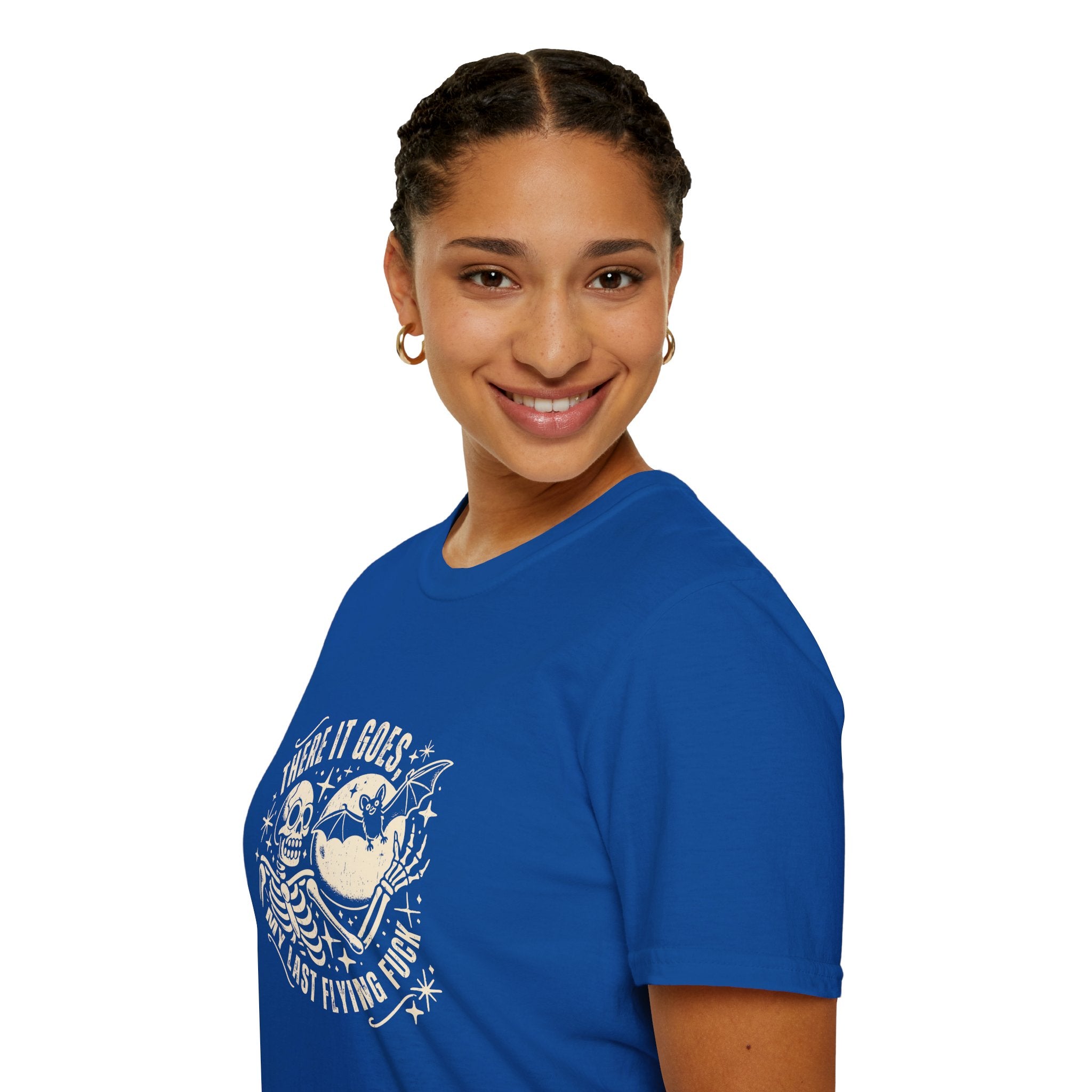 There It Goes Skull Moon & Bat T-Shirt — Cute Halloween Gift for Women Graphic Tee