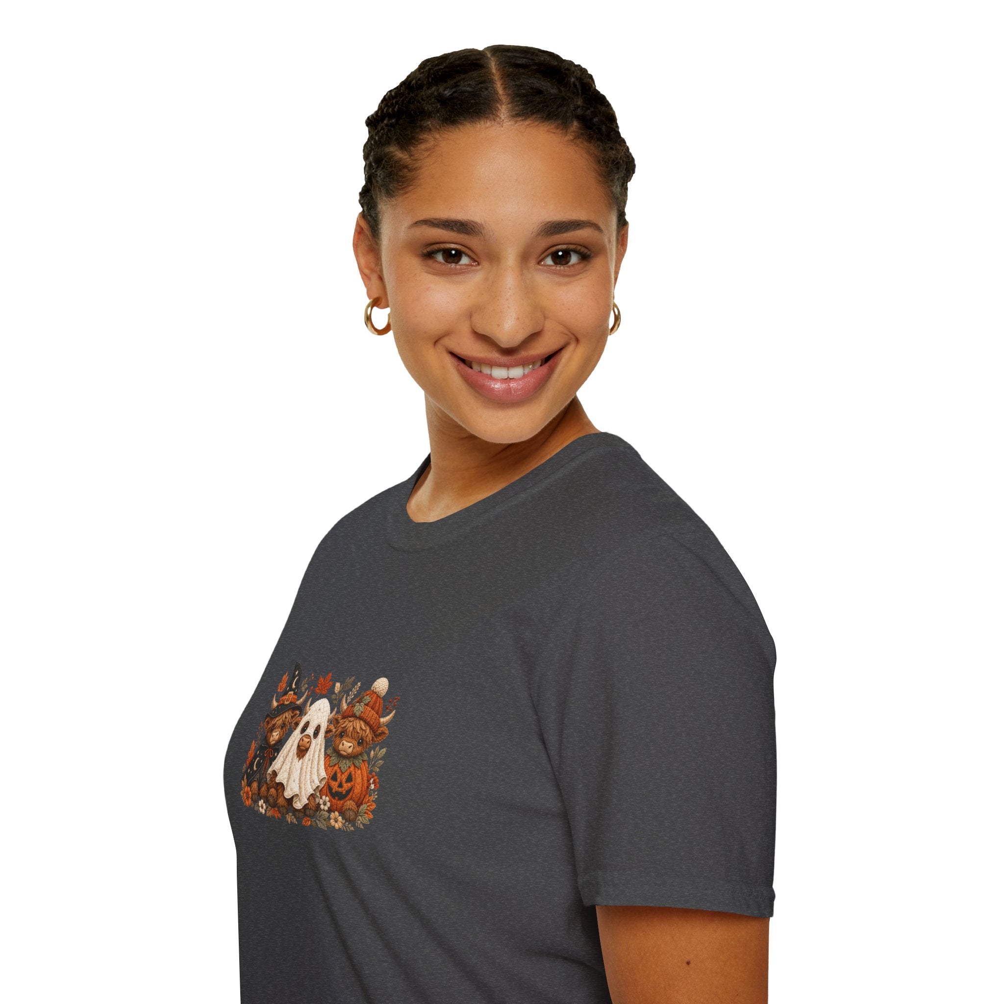 Halloween Cows Trio T-Shirt — Cute Funny Gift for Her Ghost & Pumpkin Fall Tee