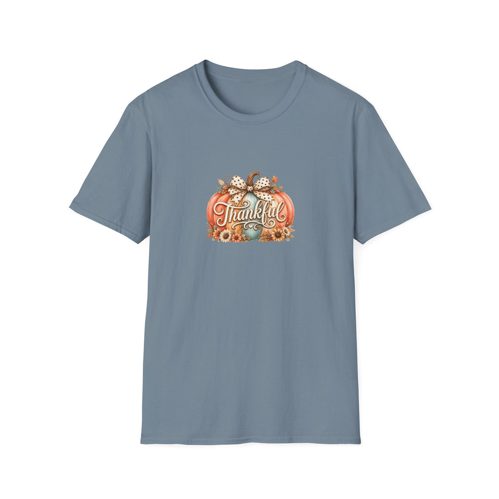 Thankful Pumpkin T-Shirt — Cute Fall Thanksgiving Gift for Women Graphic Tee
