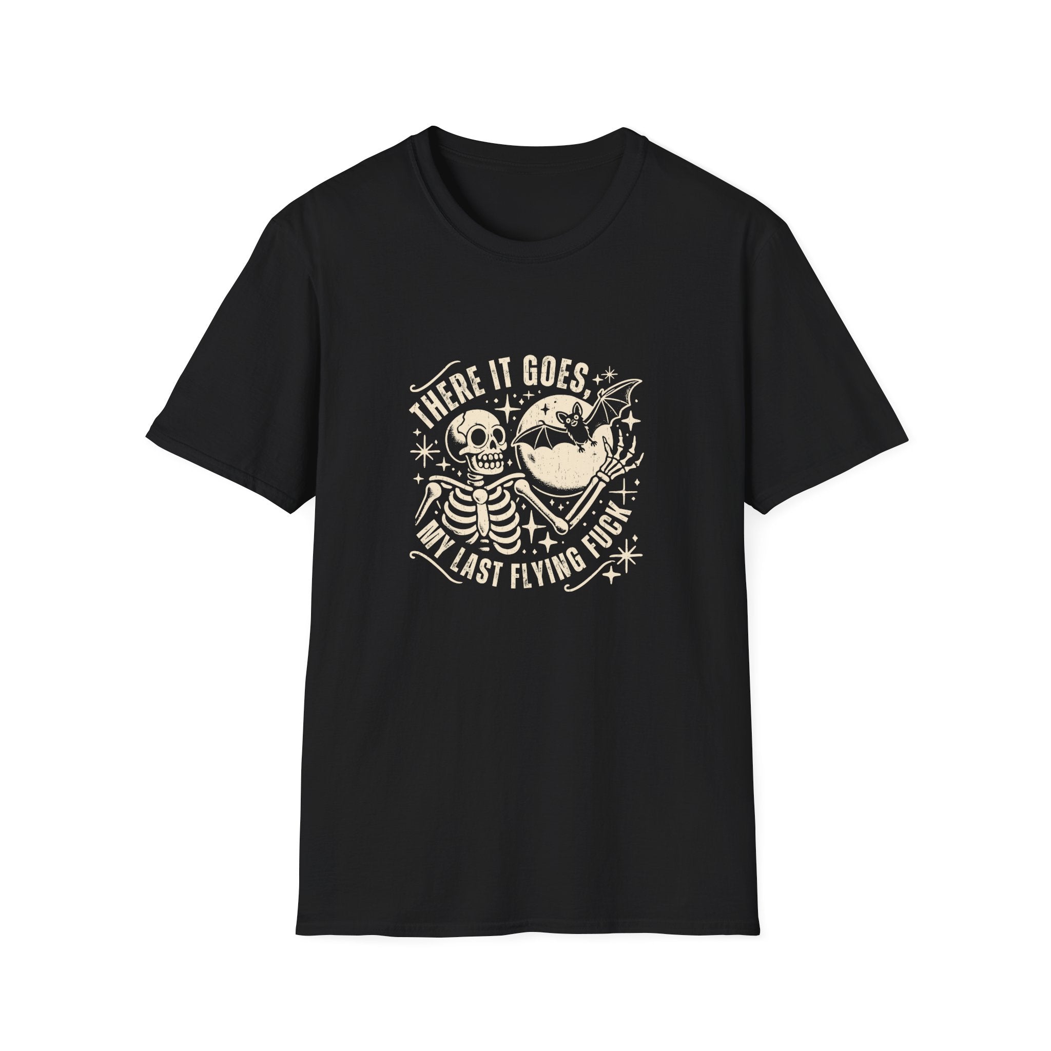 There It Goes Skull Moon & Bat T-Shirt — Cute Halloween Gift for Women Graphic Tee