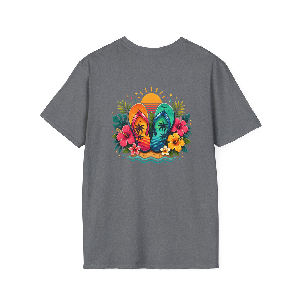 Floral Surf Chest Print T-Shirt — Cute Beach Gift for Women Graphic Tee