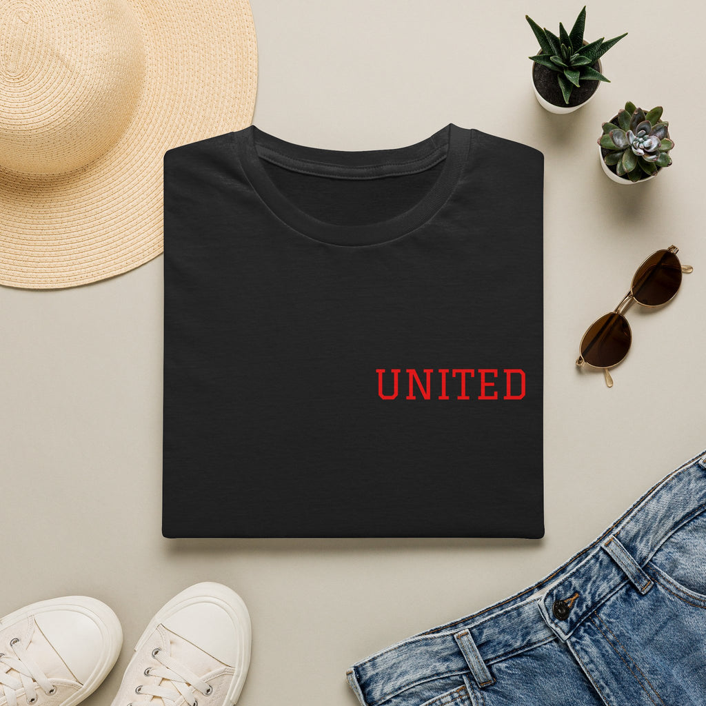 United American Flag T-Shirt — Patriotic Gift for Him Red Chest Graphic Tee