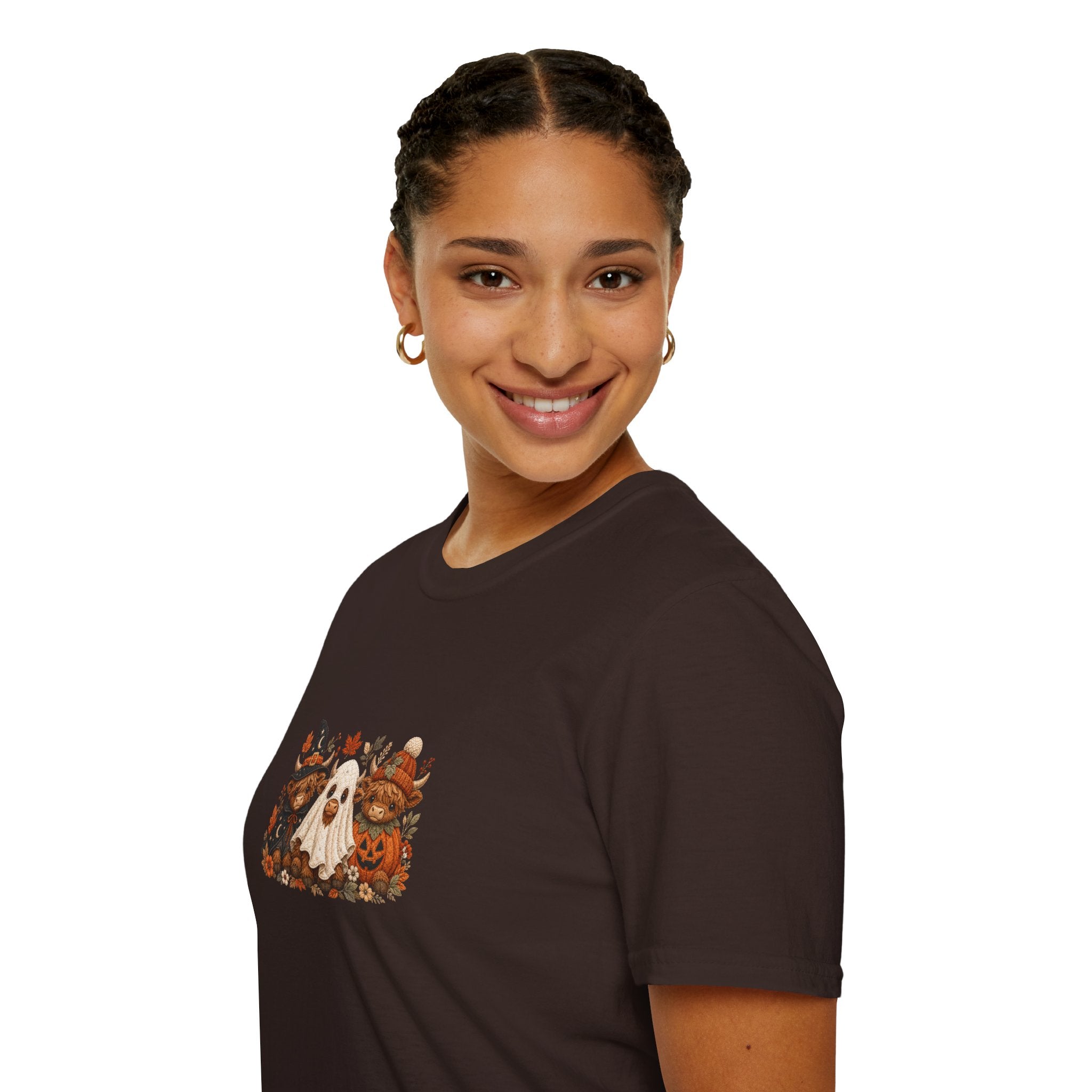 Halloween Cows Trio T-Shirt — Cute Funny Gift for Her Ghost & Pumpkin Fall Tee