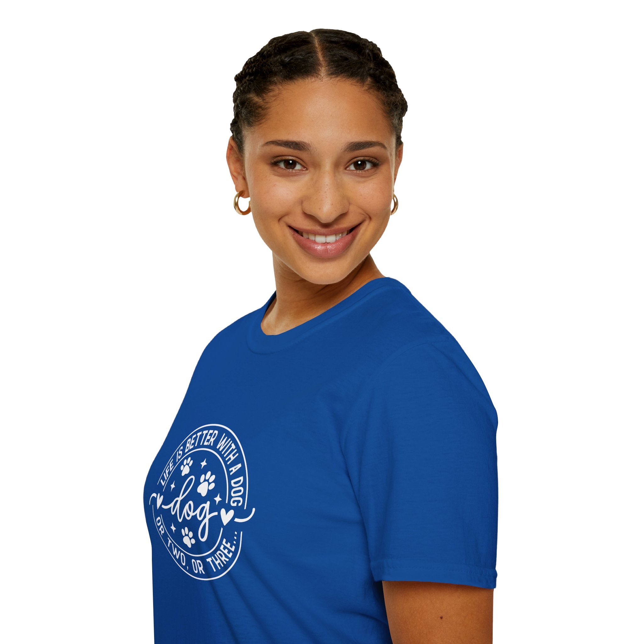 Life Is Better With a Dog T-Shirt — Funny Dog Lover Gift for Women Paw Print Tee