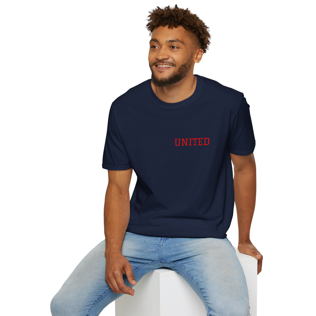 United American Flag T-Shirt — Patriotic Gift for Him Red Chest Graphic Tee